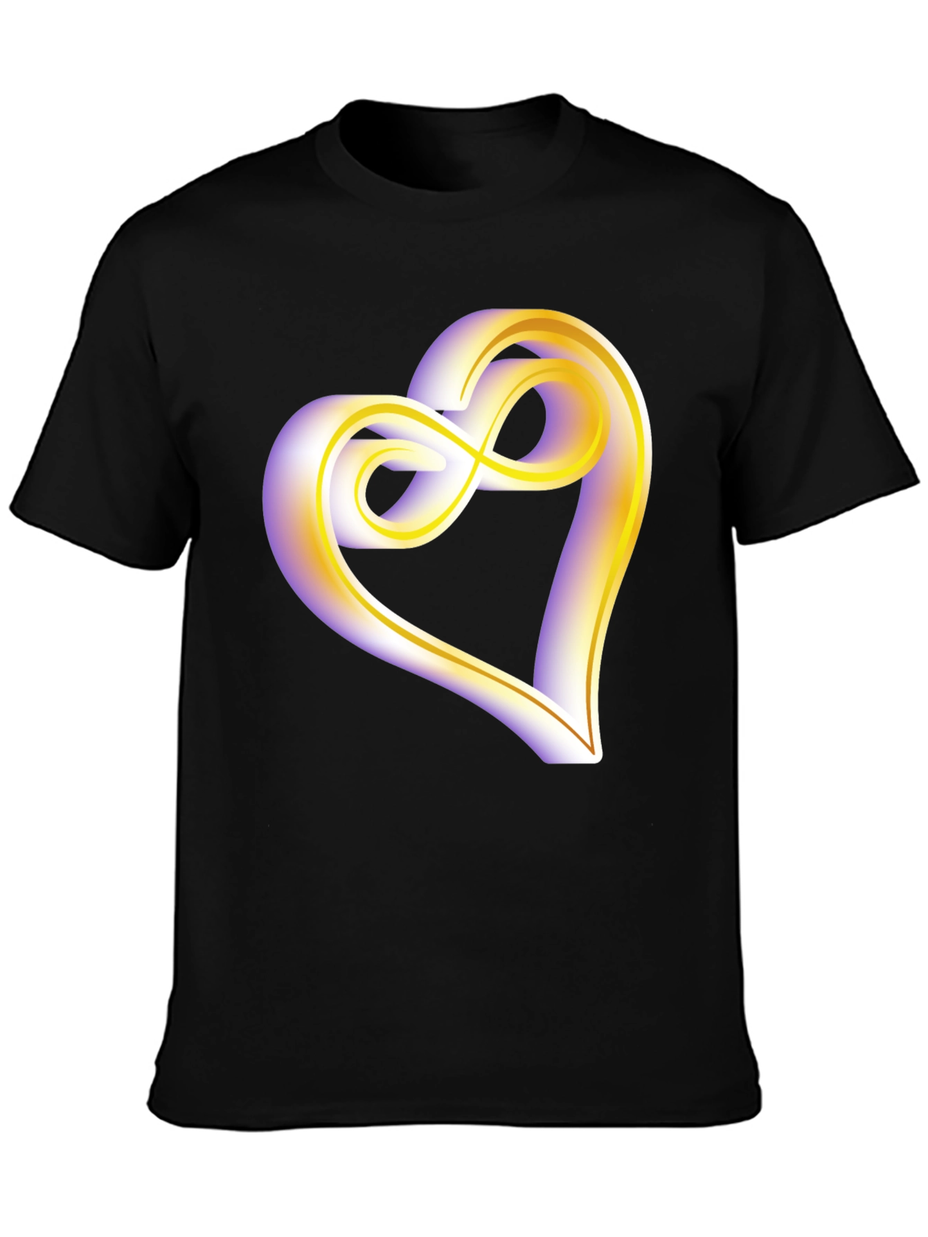 Black Heart Infinity Symbol Graphic Tee - Soft Black Cotton view 3
