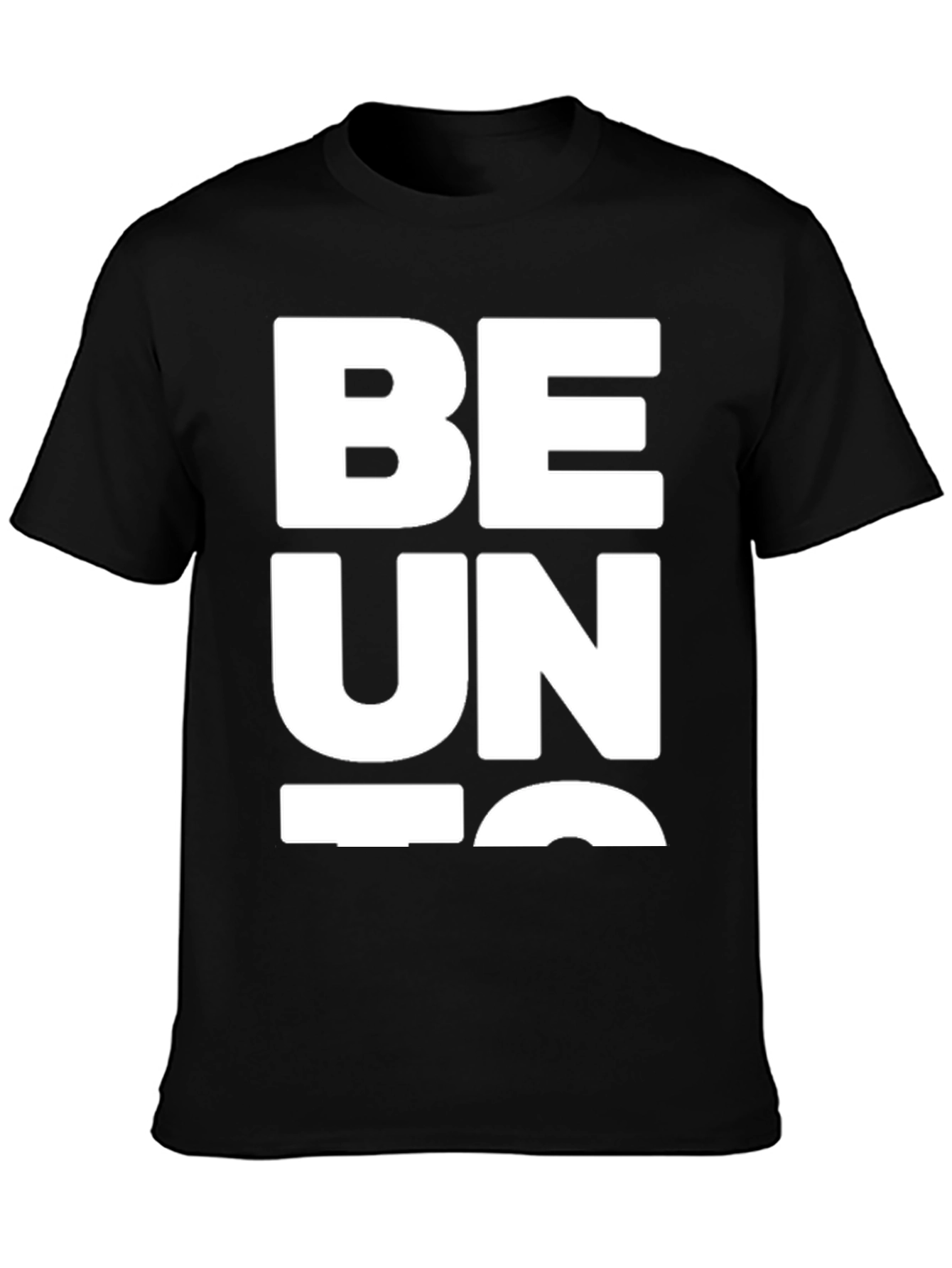 Black Be Unique Graphic Tee - Black Cotton Blend view 3