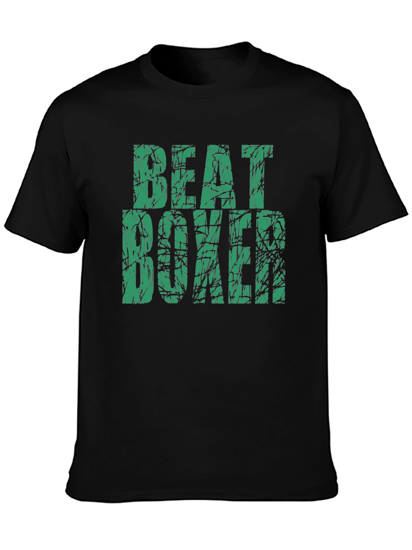 Black Beat Boxer Graphic Tee - Sporty Black T-Shirt view 3