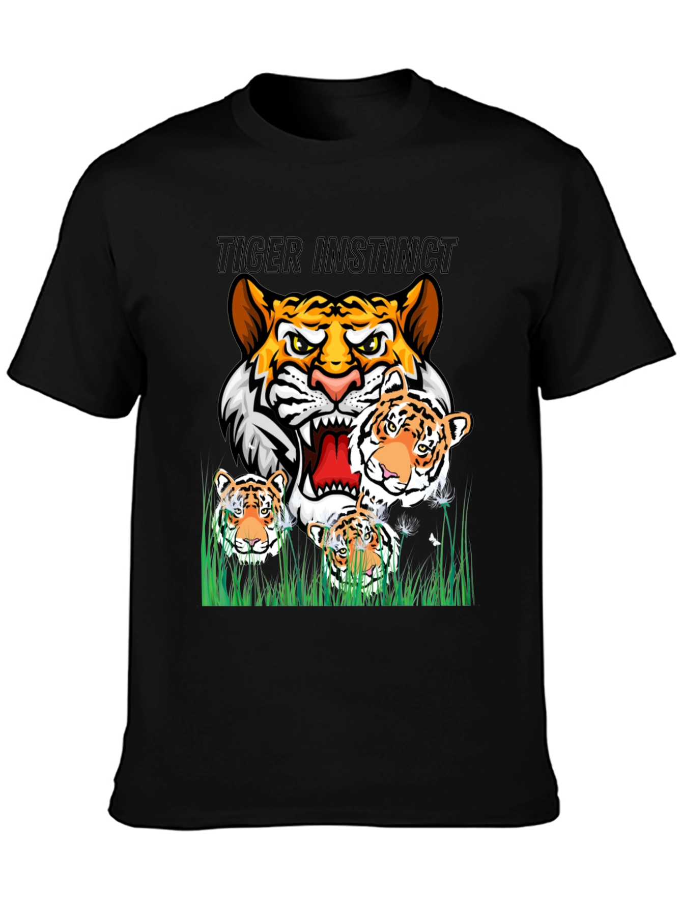 Black Tiger Instinct Black Graphic T-Shirt view 3