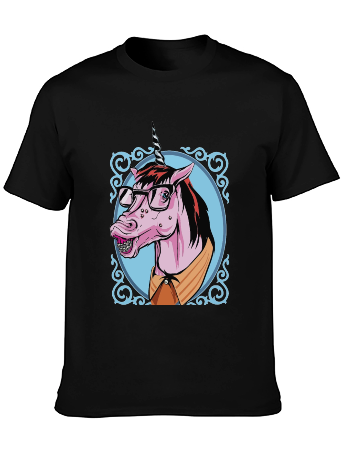 Black Unicorn Geek Graphic T-Shirt view 3