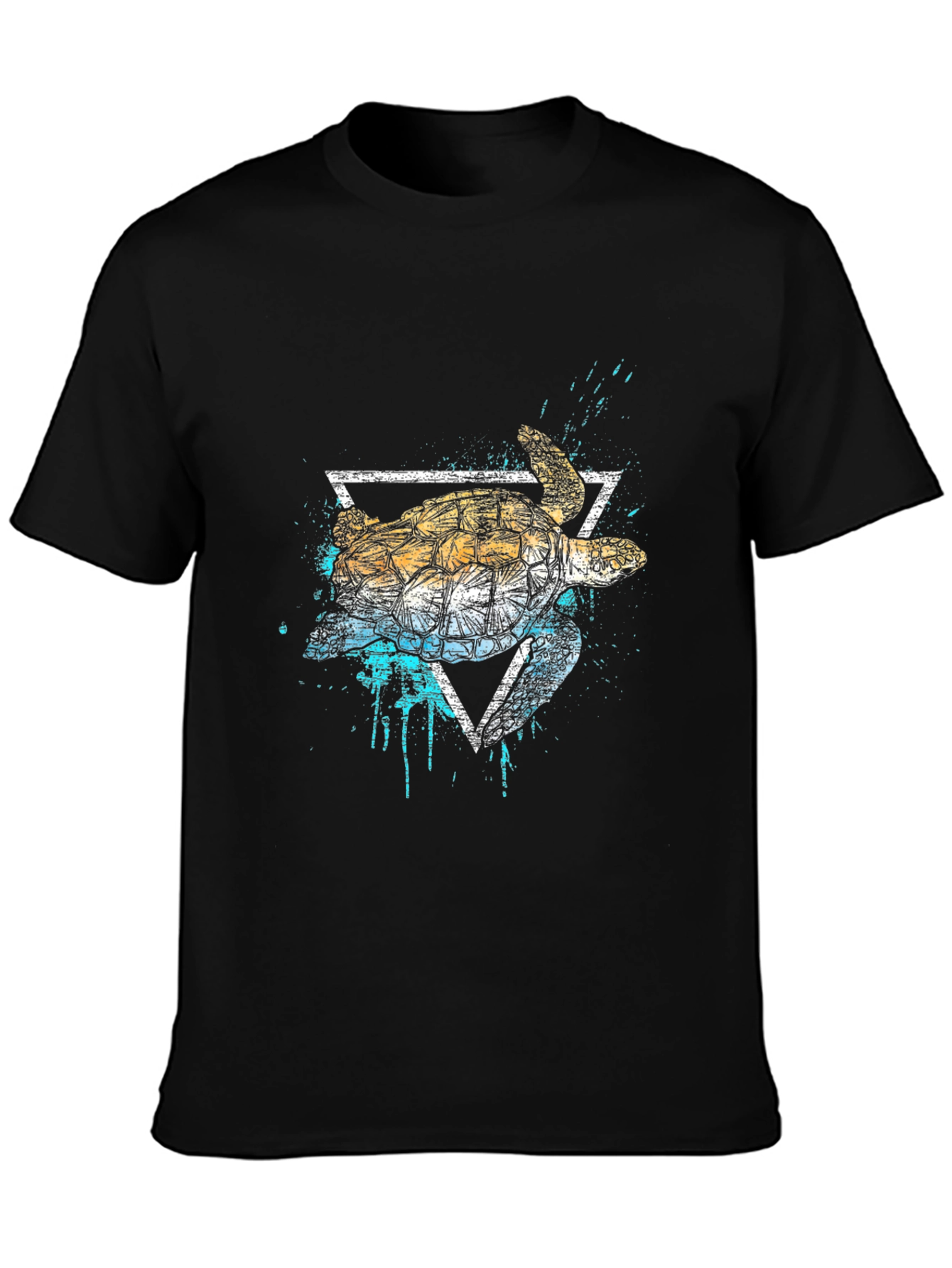 Black Turtle Graphic Print Men's T-Shirt view 3