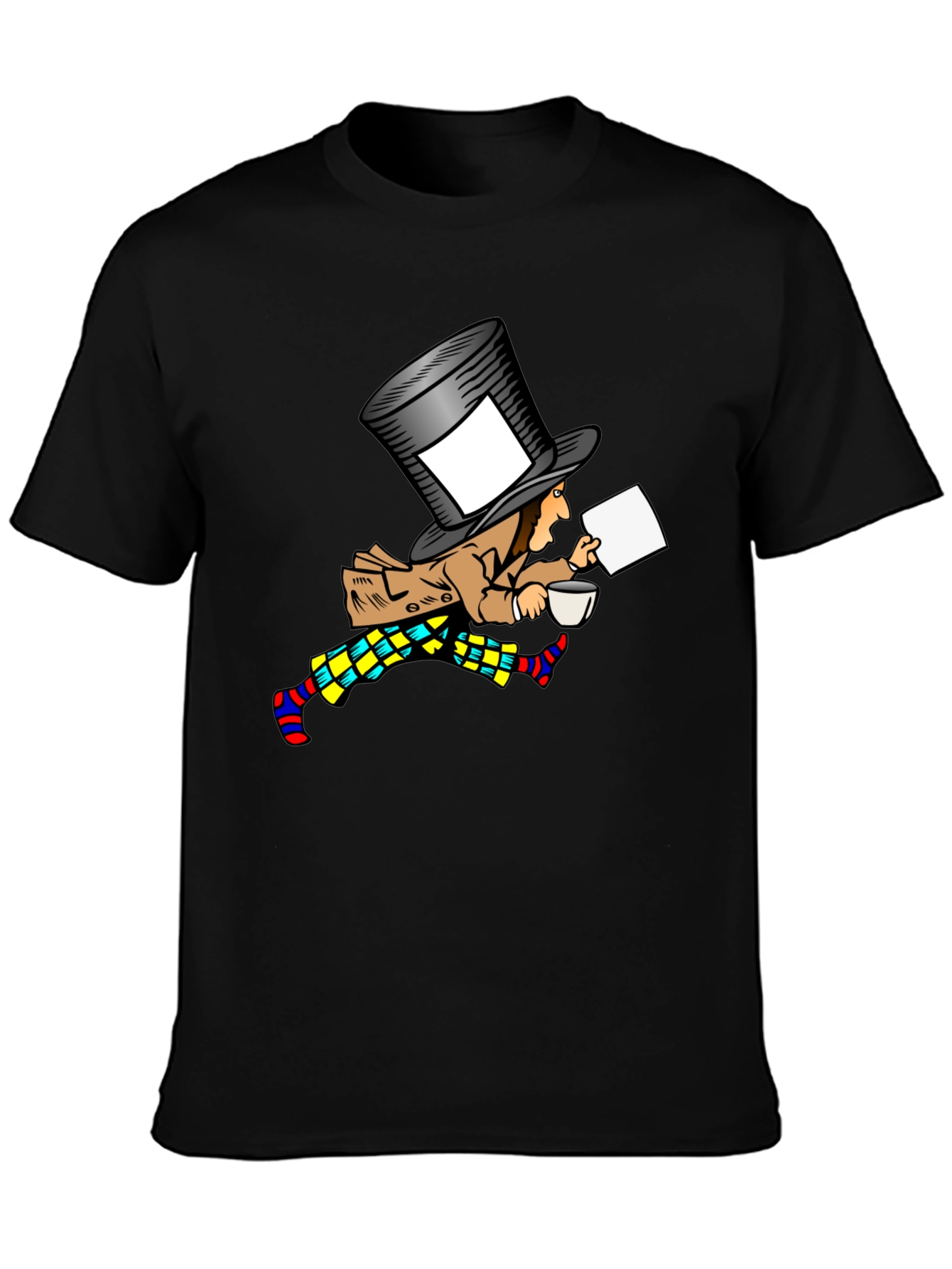 Black Mad Hatter Cartoon Graphic T-Shirt view 3