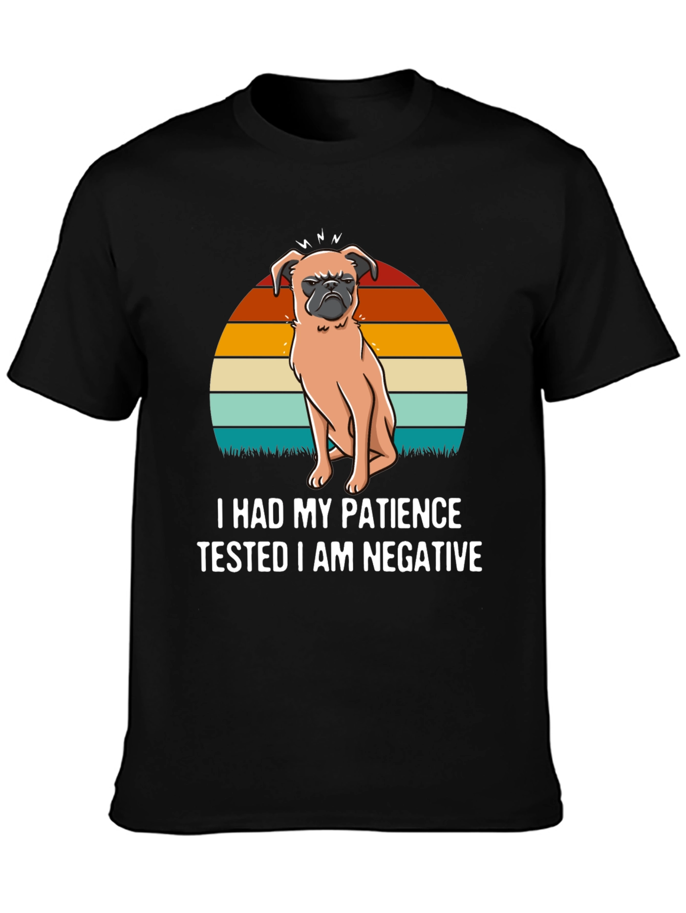 Black Patience Tested Negative Pug Graphic Tee view 3