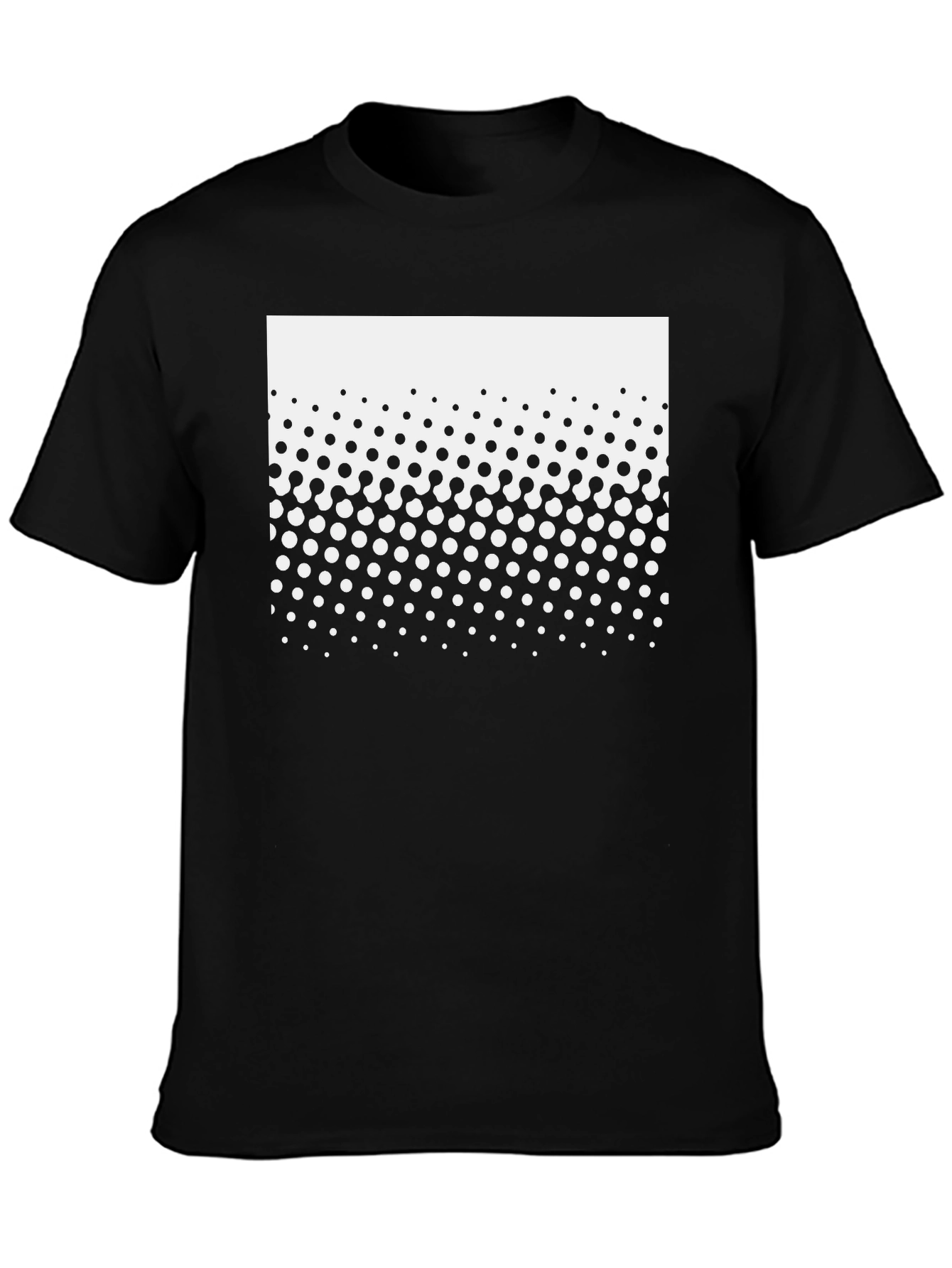 Black Modern Halftone Graphic Black T-Shirt view 3