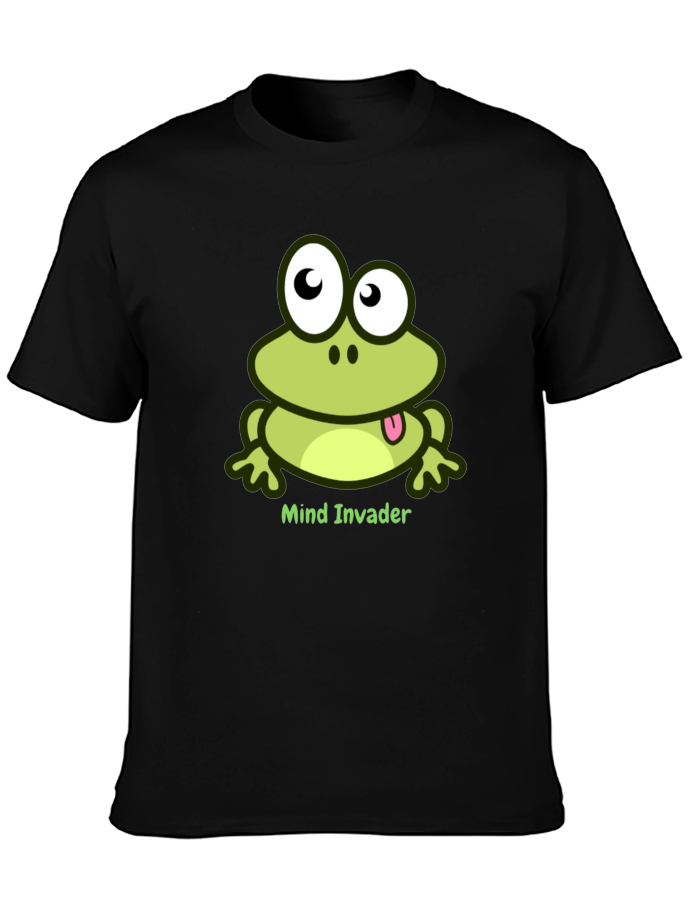 Black Mind Invader Frog Black T-Shirt view 3