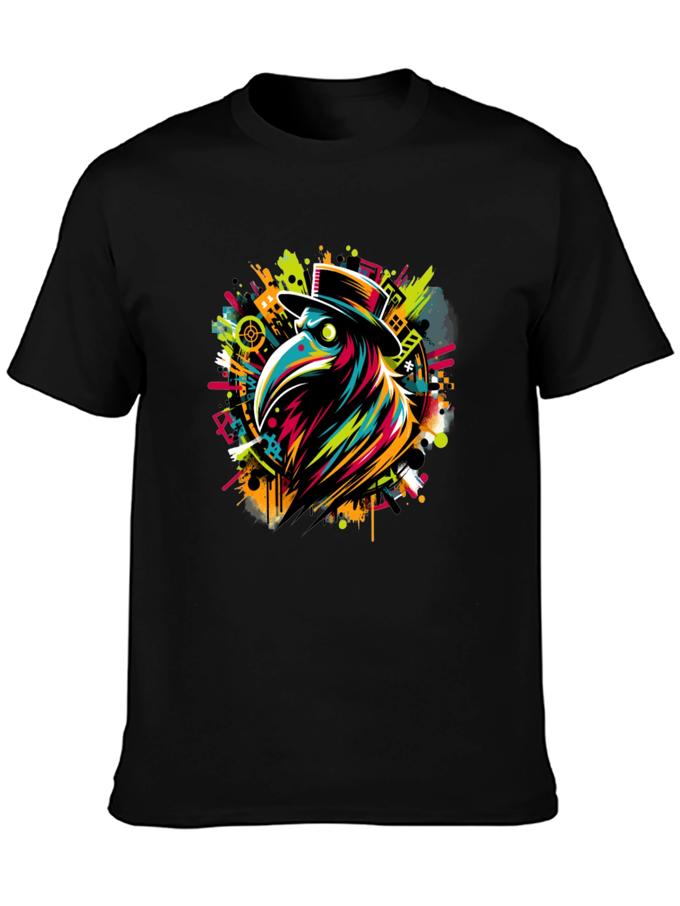 Black Plague Doctor T-Shirt - Vivid Graphic Tee view 3