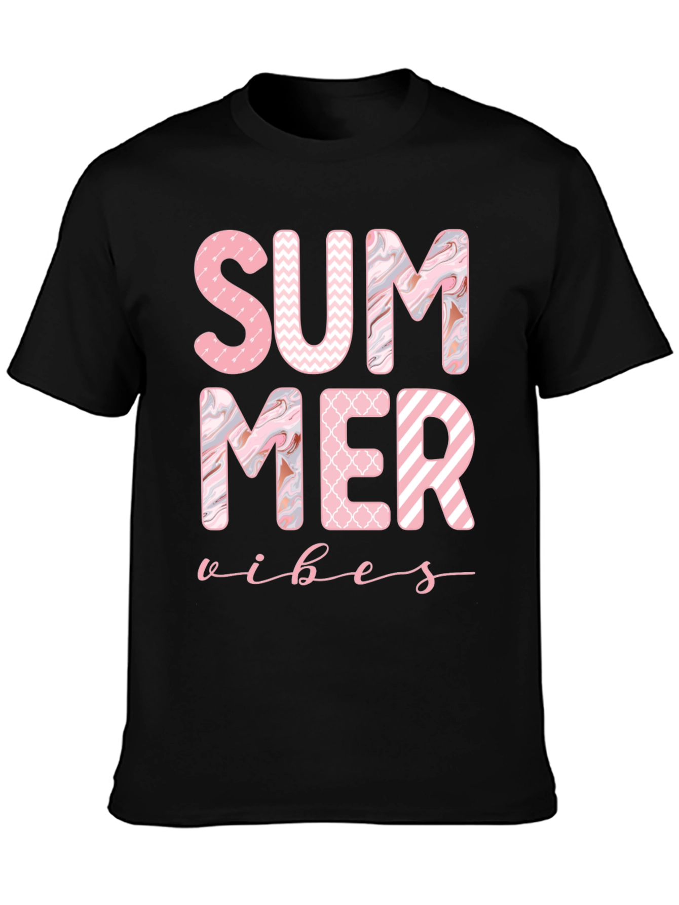 Black Summer Vibes Black Graphic Tee view 3