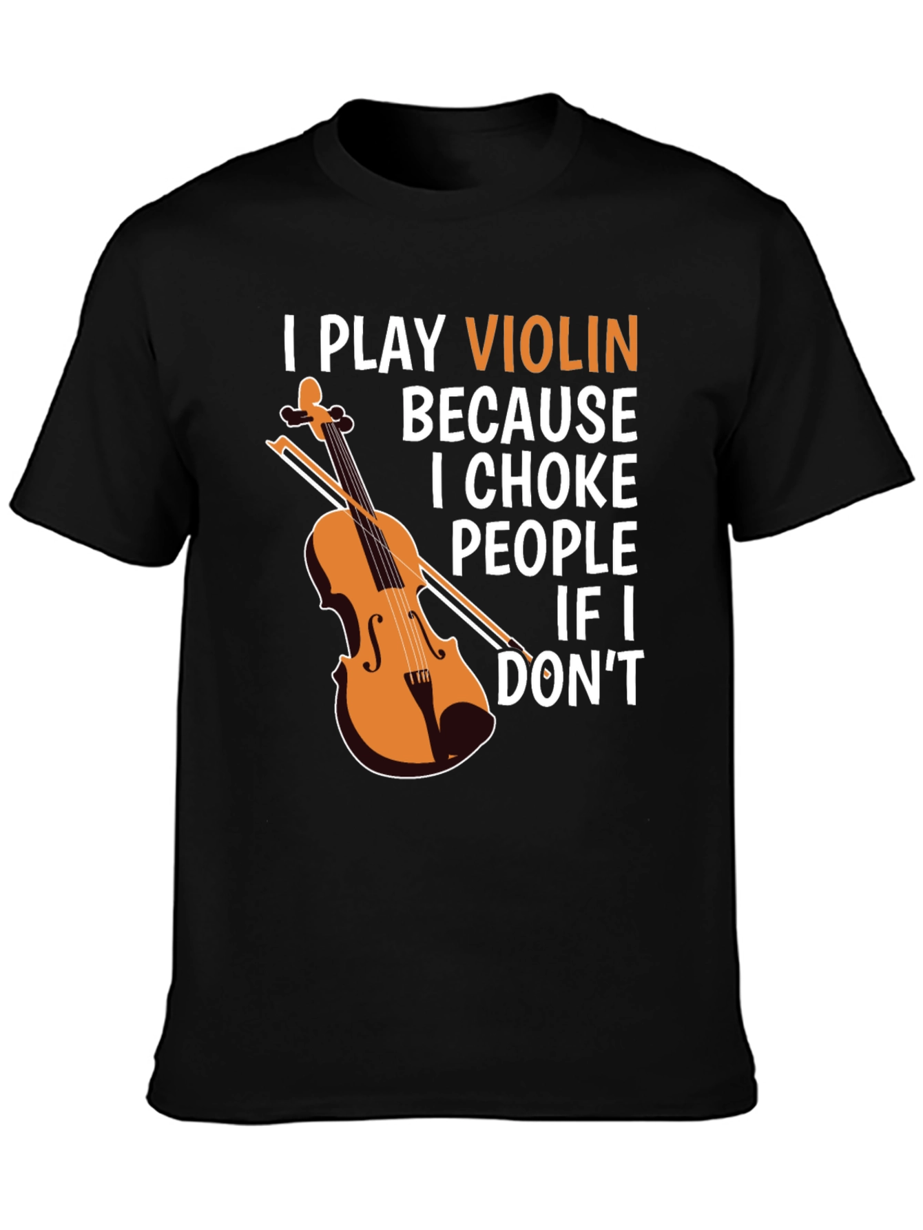 Black Violin Choke Funny Graphic Tee view 3