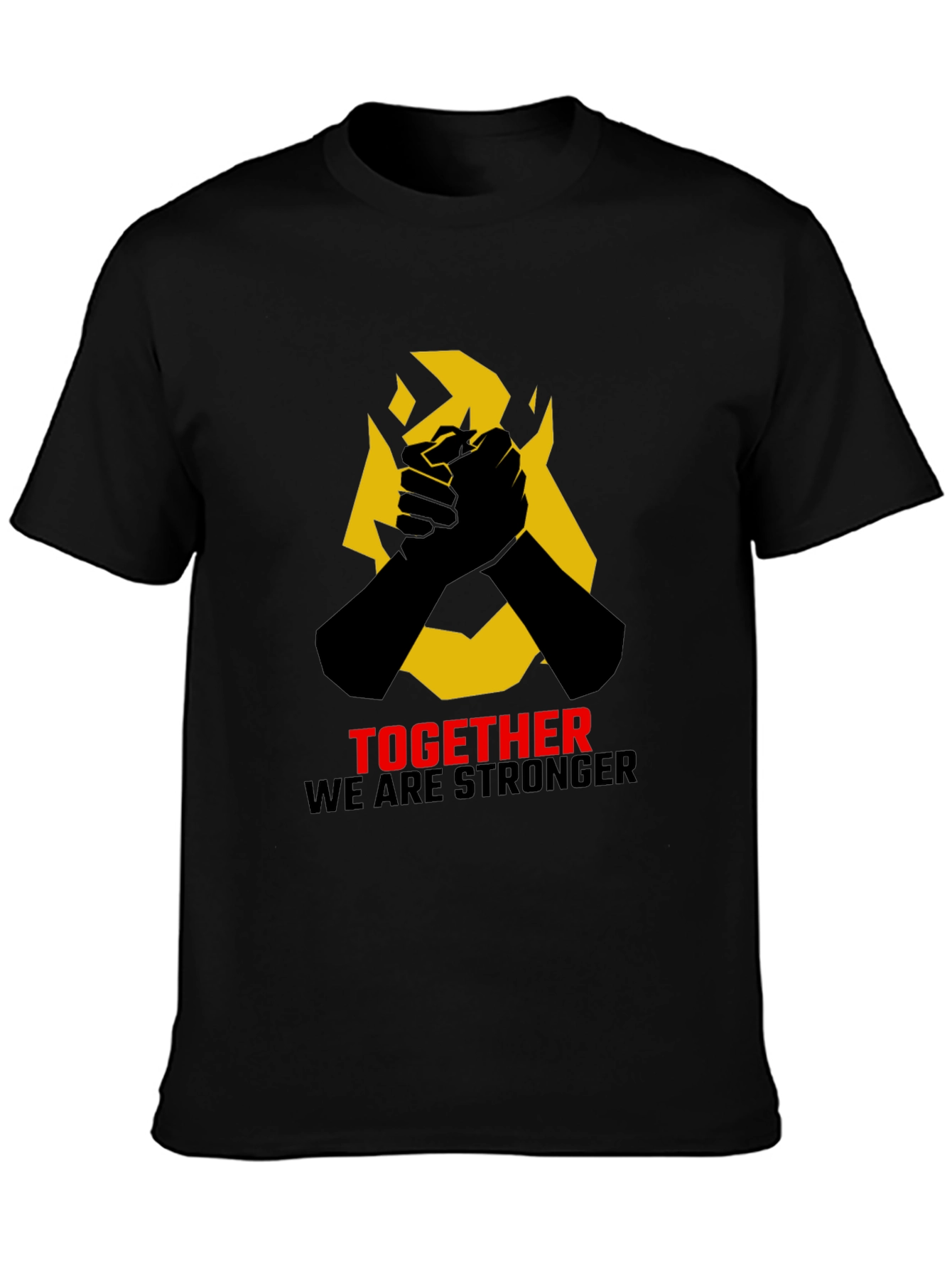 Black Together Stronger Graphic Tee - Solidarity & Unity Design view 3