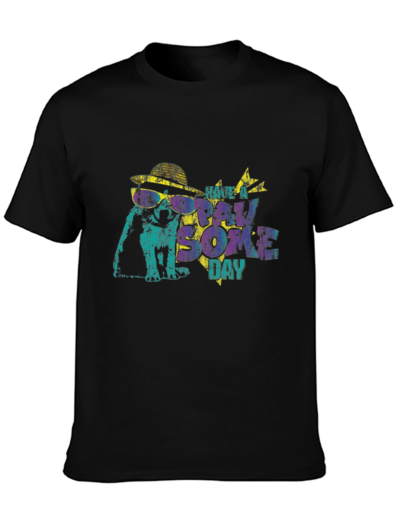 Black Cool Dog Graphic Tee - Have a Paw-some Day! view 3