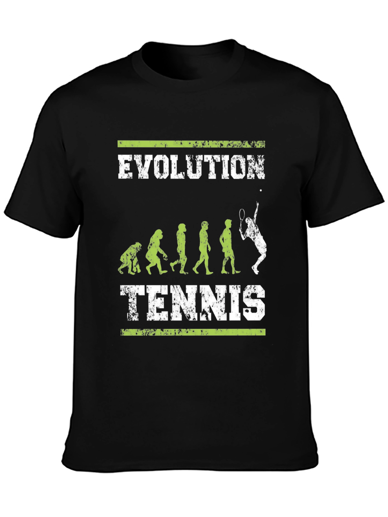 Black Evolution of Tennis Black Graphic T-Shirt view 3