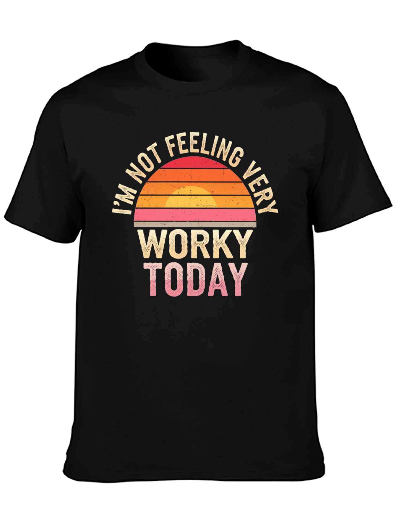 Black Funny "Not Feeling Worky Today" Graphic Tee view 3