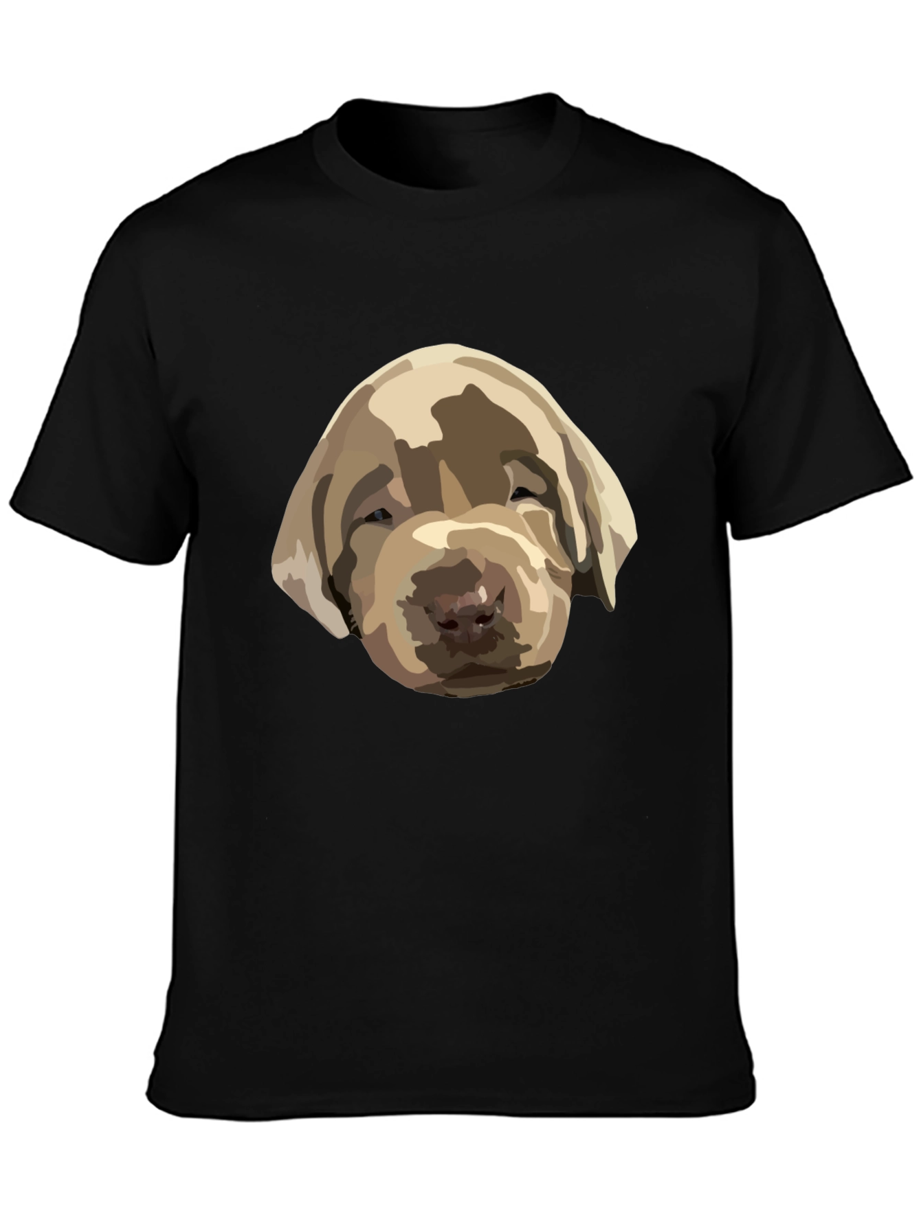 Black Dog Puppy Graphic Print Black T-Shirt view 3
