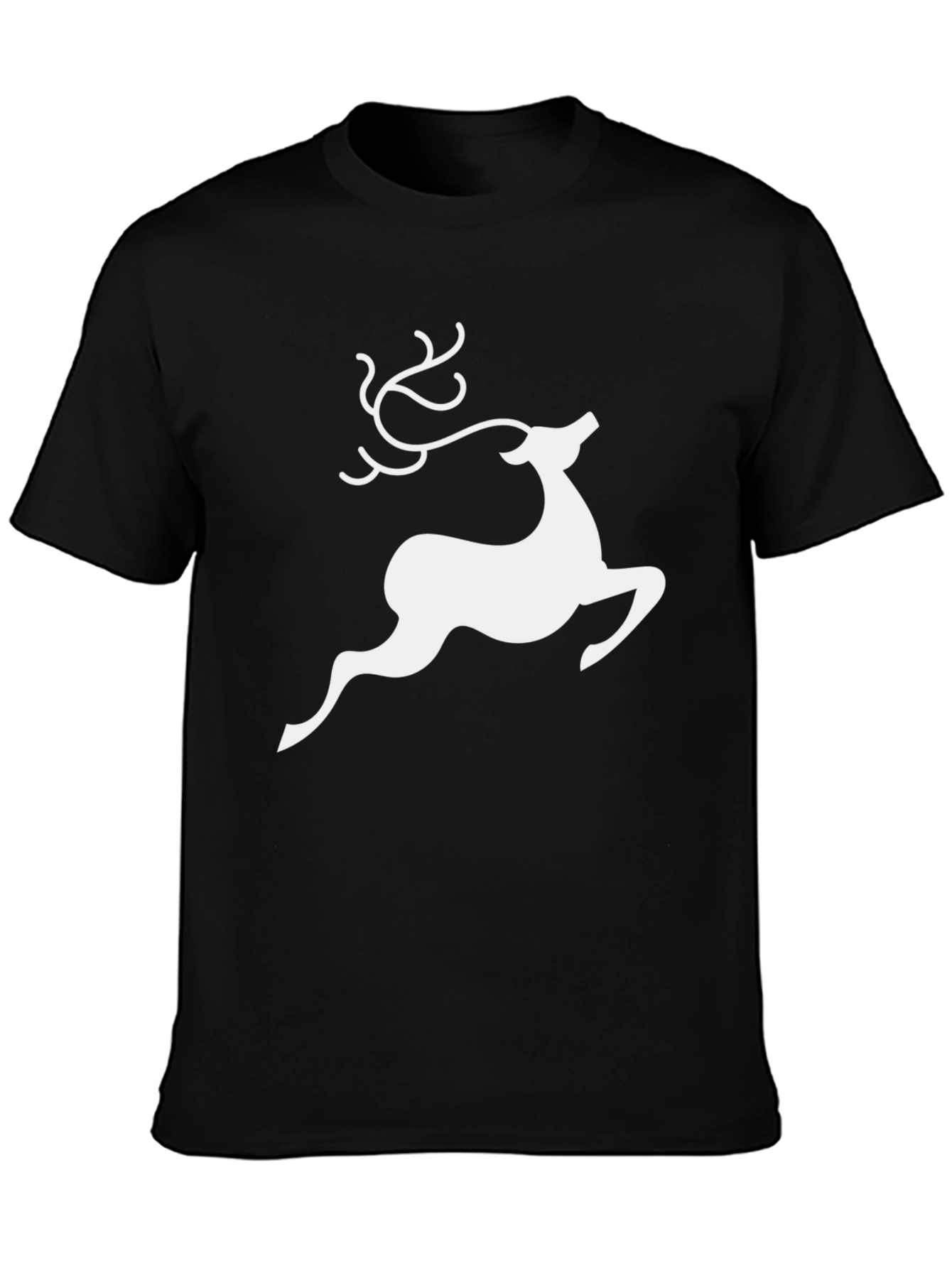 Black Reindeer Graphic Tee - Black Holiday Shirt view 3