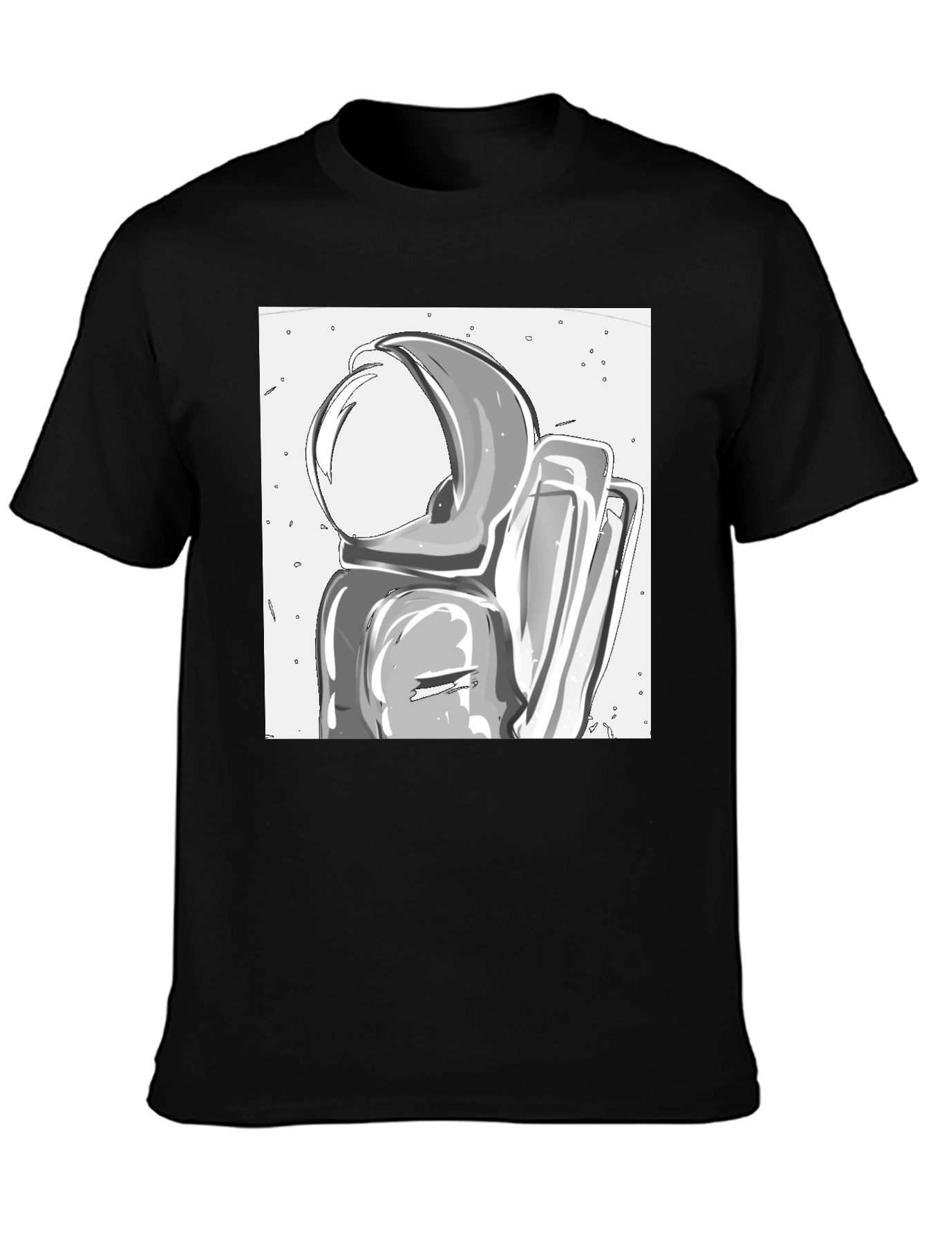 Black Astronaut Graphic Tee - Cool Space Design view 3