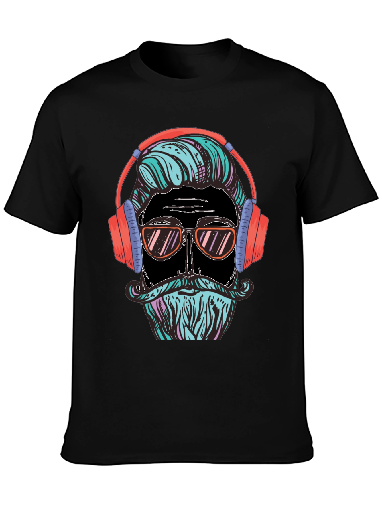 Black Cool Hipster Graphic Tee view 3