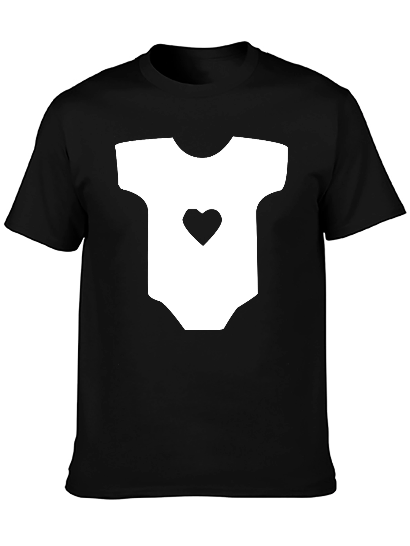 Cute Baby Onesie Heart Graphic Black T-Shirt - 3