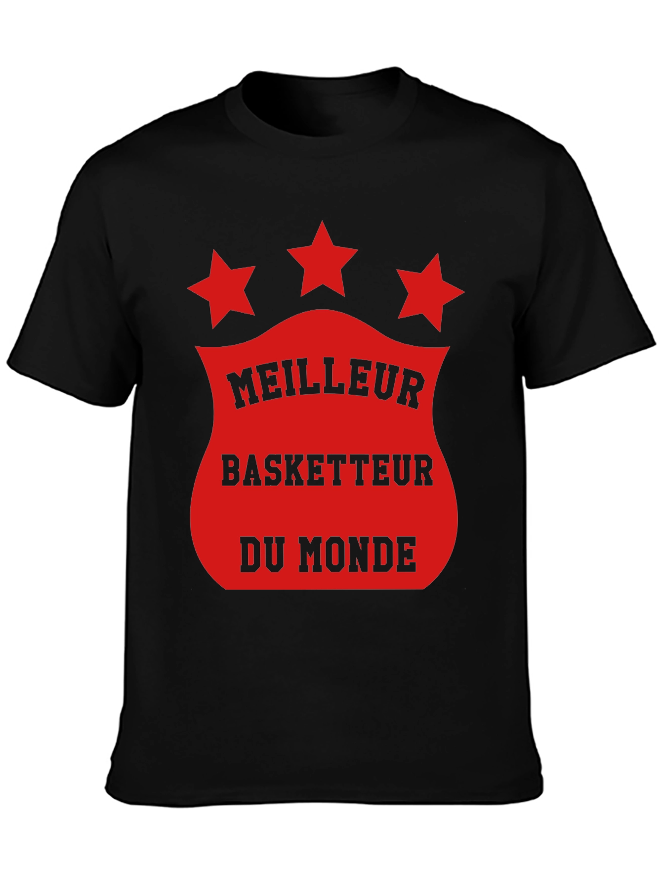 Black Meilleur Basketteur T-Shirt - World's Best Basketball Player Tee view 3