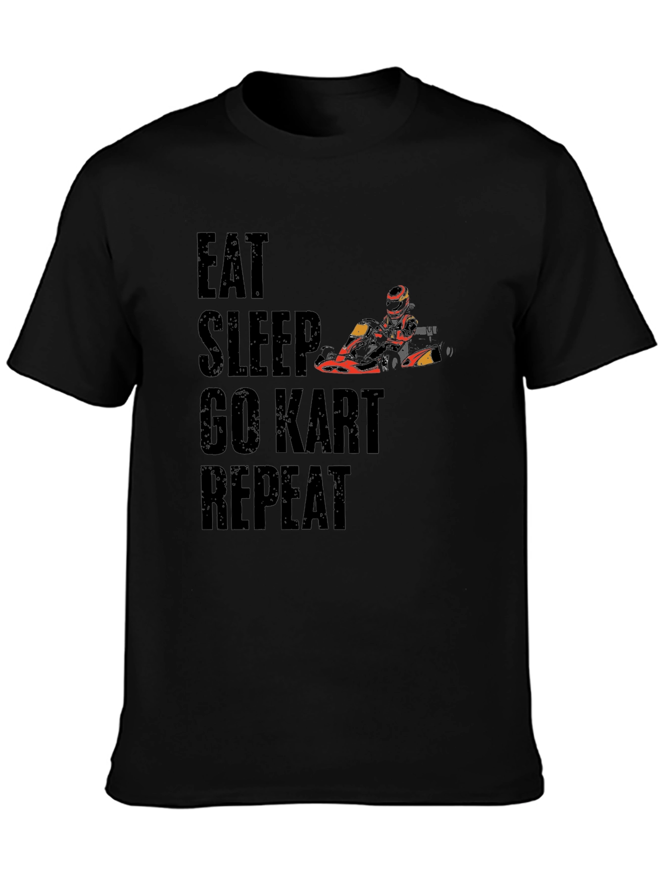 Black Eat Sleep Go Kart Repeat Graphic T-Shirt view 3