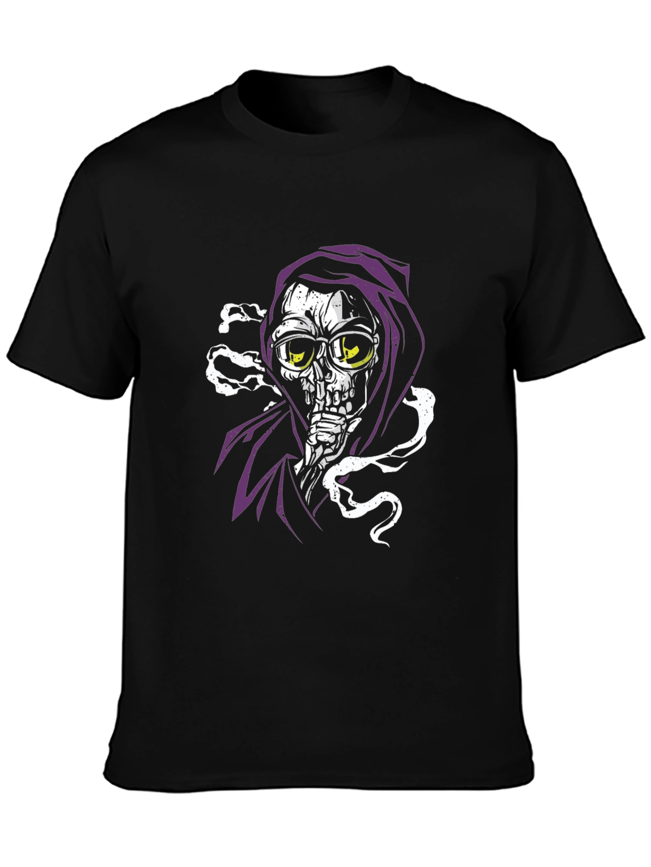 Black Smoking Grim Reaper T-Shirt view 3