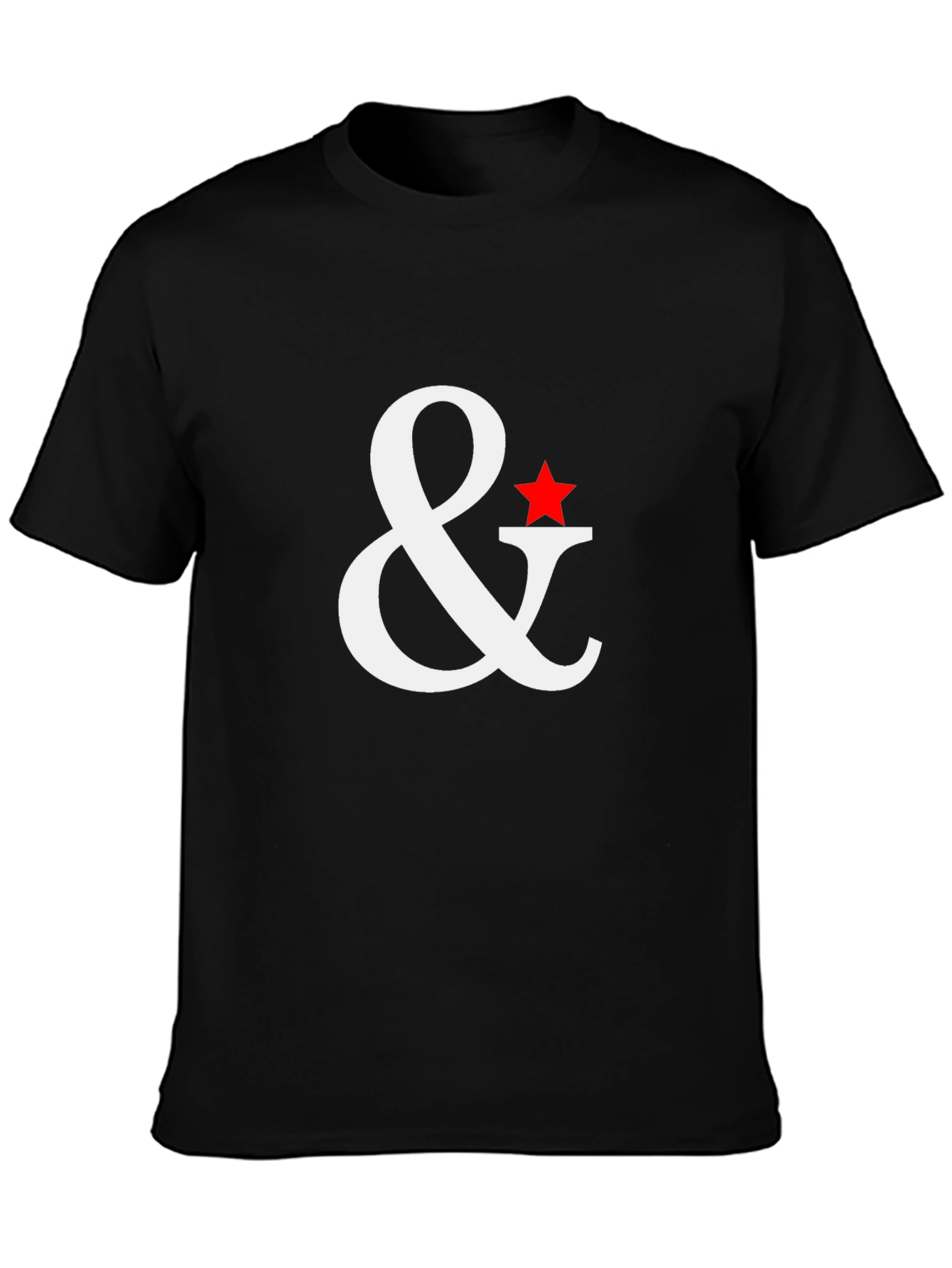 Black Star & Ampersand Graphic Tee - Stylish Black Cotton Blend Shirt view 3
