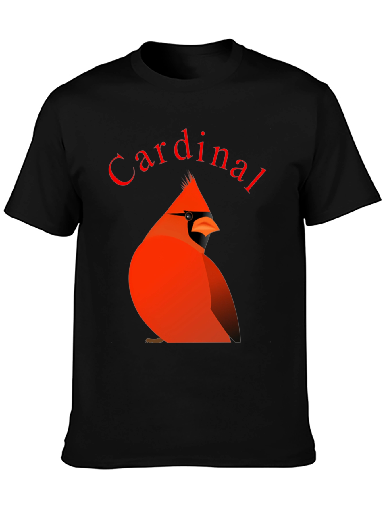 Black Cardinal Bird Graphic Tee - Black Cotton T-Shirt view 3