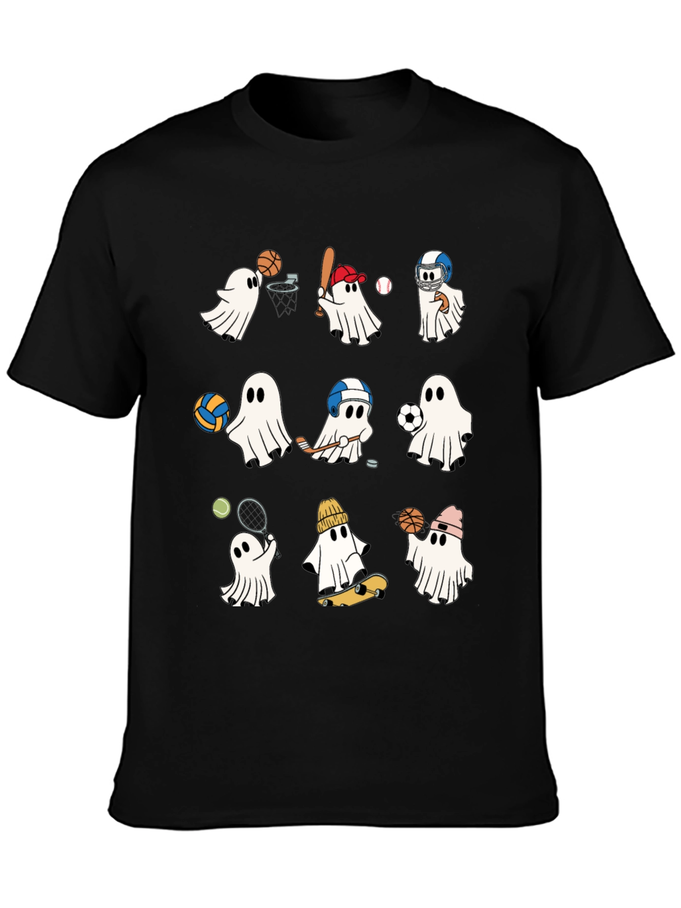 Black Sports Ghosts T-Shirt view 3