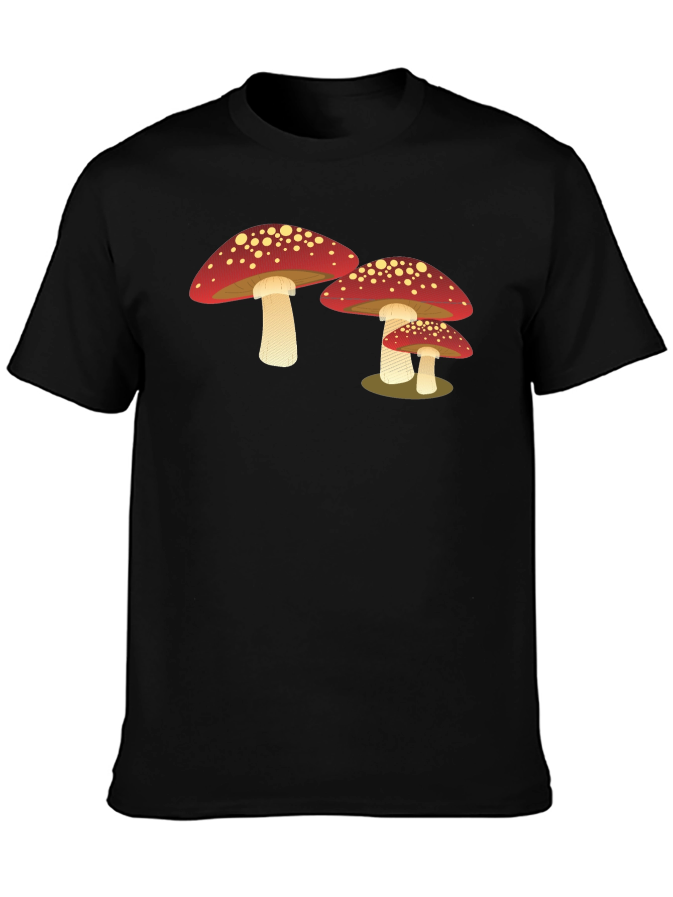 Black Mushroom Graphic T-Shirt - Cool Casual Tee view 3