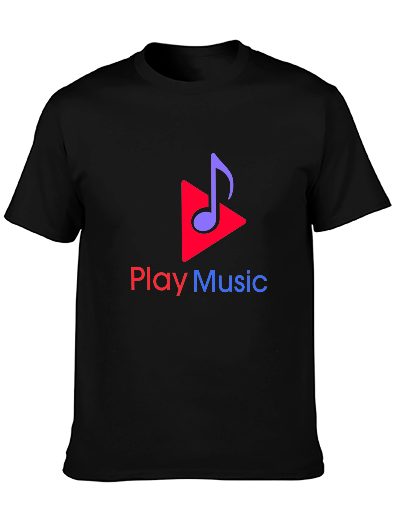 Black Play Music Graphic Tee - Soft Cotton Blend - Casual Wear view 3