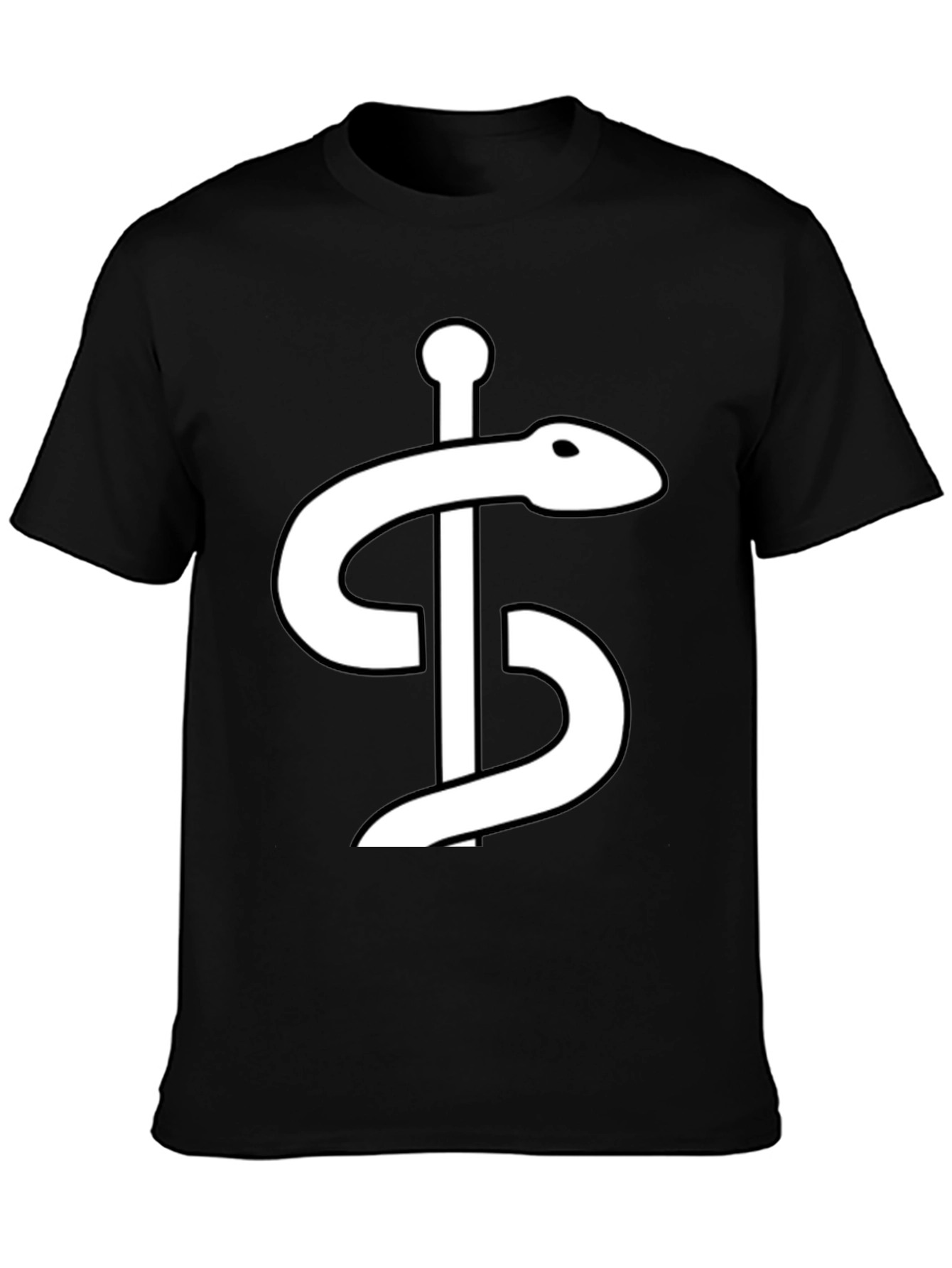 Black Caduceus Graphic Tee - Medical Symbol Shirt view 3