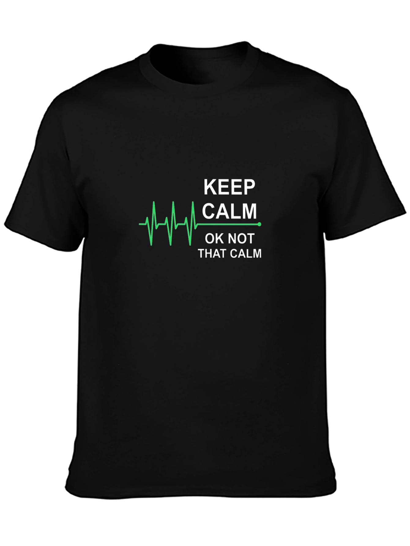 Black Keep Calm Funny Graphic Men's T-Shirt view 3