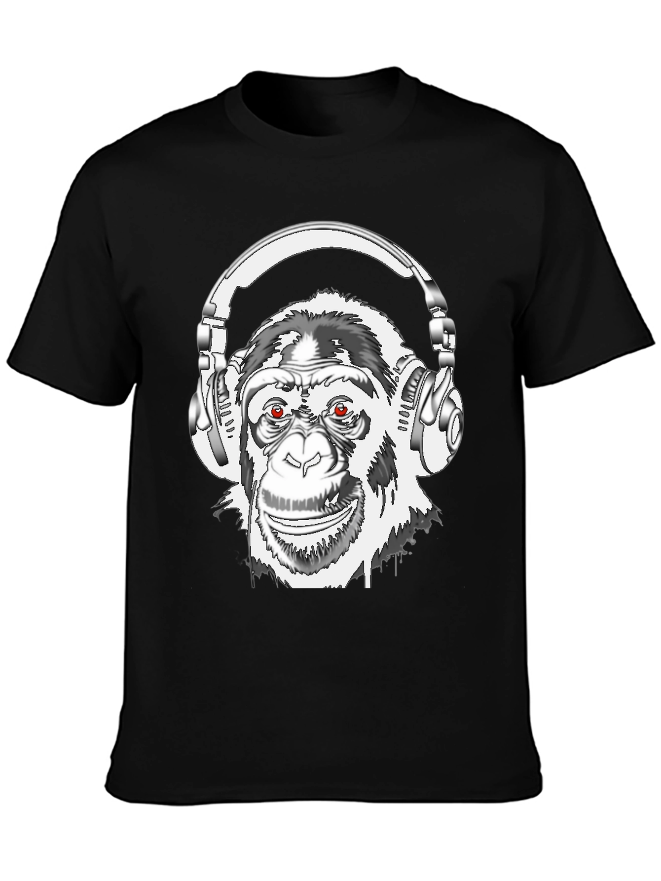 Black DJ Monkey Graphic Tee view 3