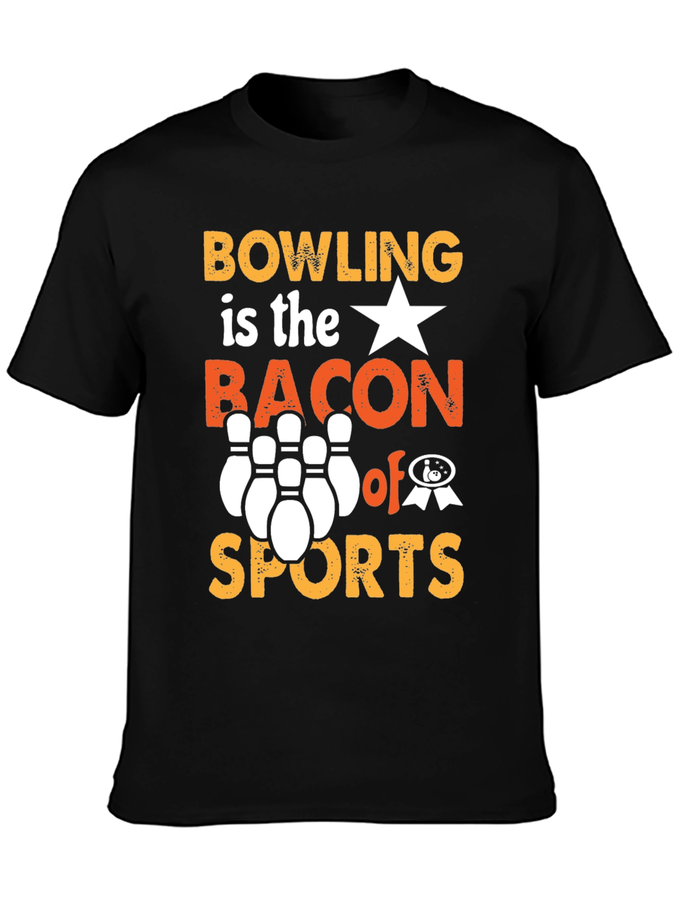 Black Bowling is the Bacon of Sports Graphic T-Shirt view 3