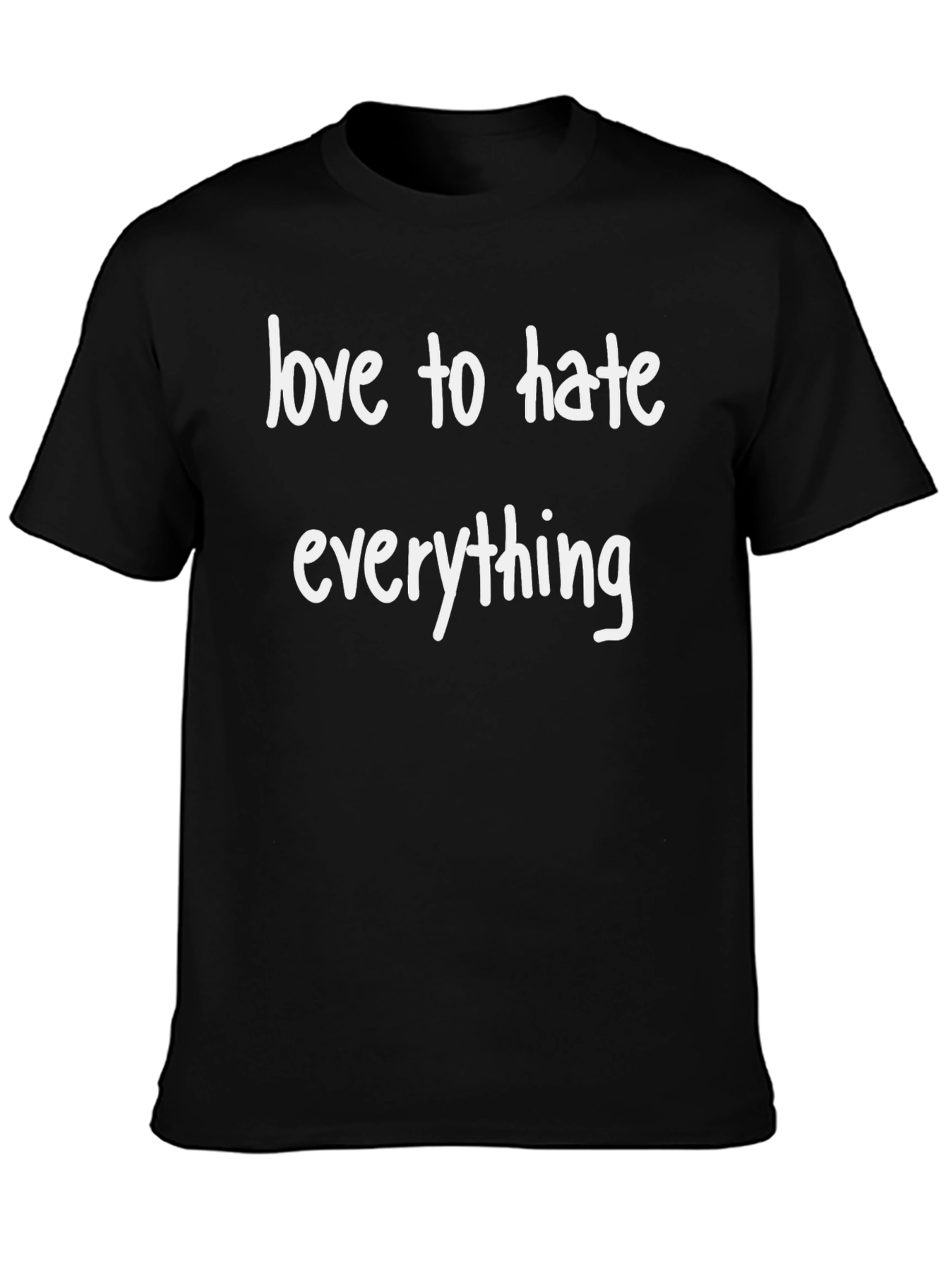 Black Love to Hate Everything Graphic Tee - Black T-Shirt view 3