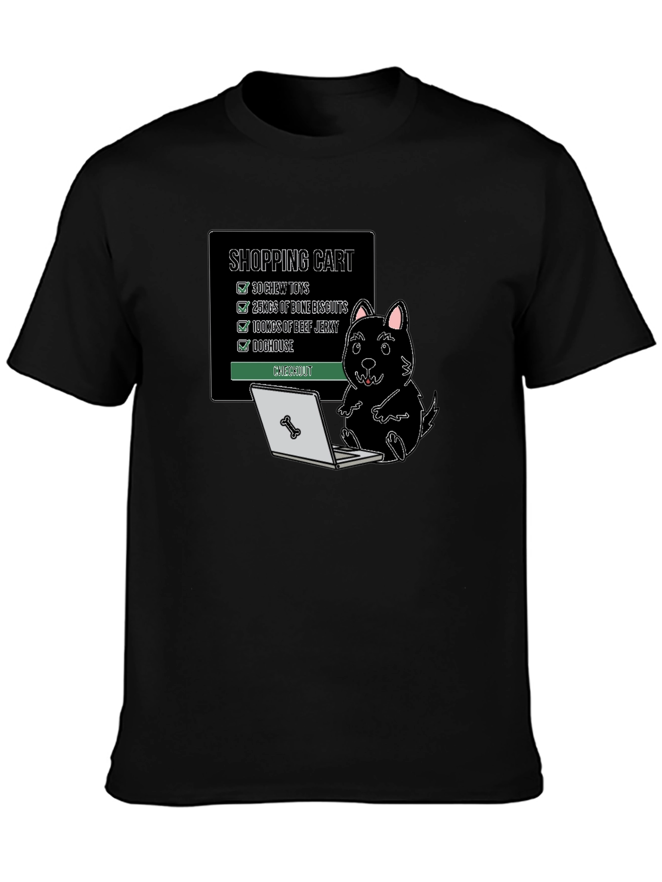Dog Shopping Cart T-Shirt Funny Canine Gift - 3