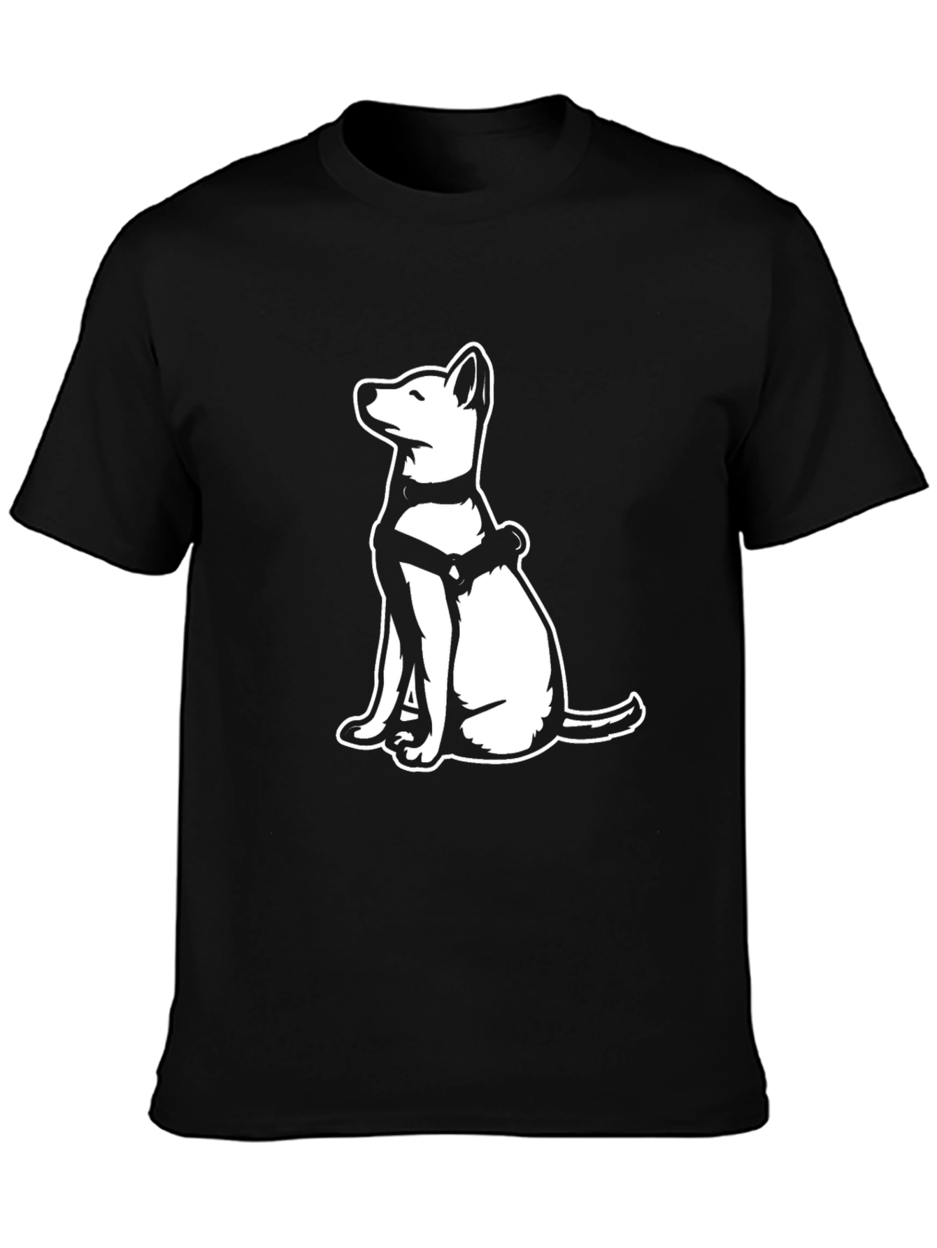 Black Dog Graphic T-Shirt - Black Crew Neck Tee view 3