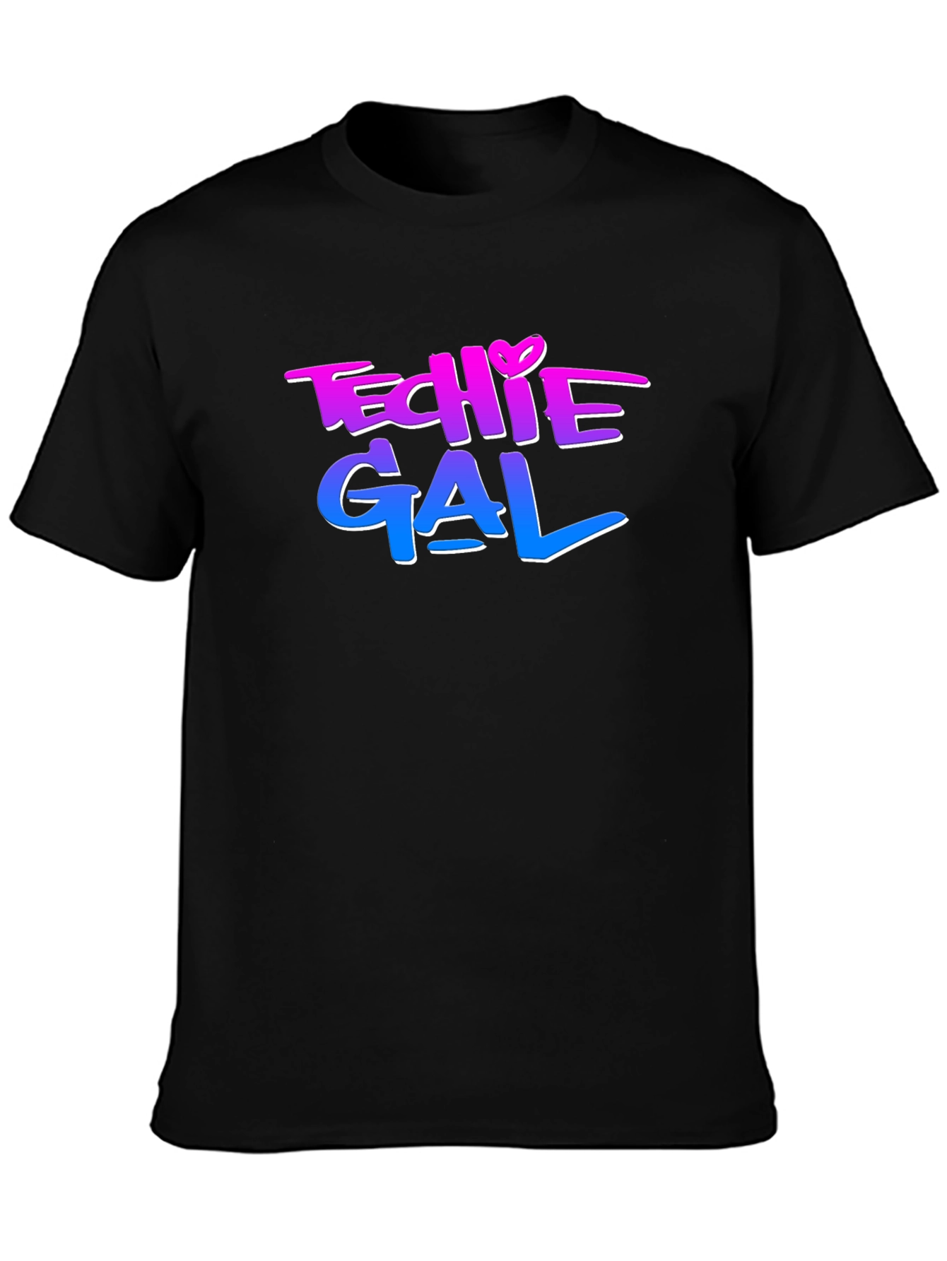 Black Techie Gal Graphic Tee - Trendy Women's T-Shirt view 3