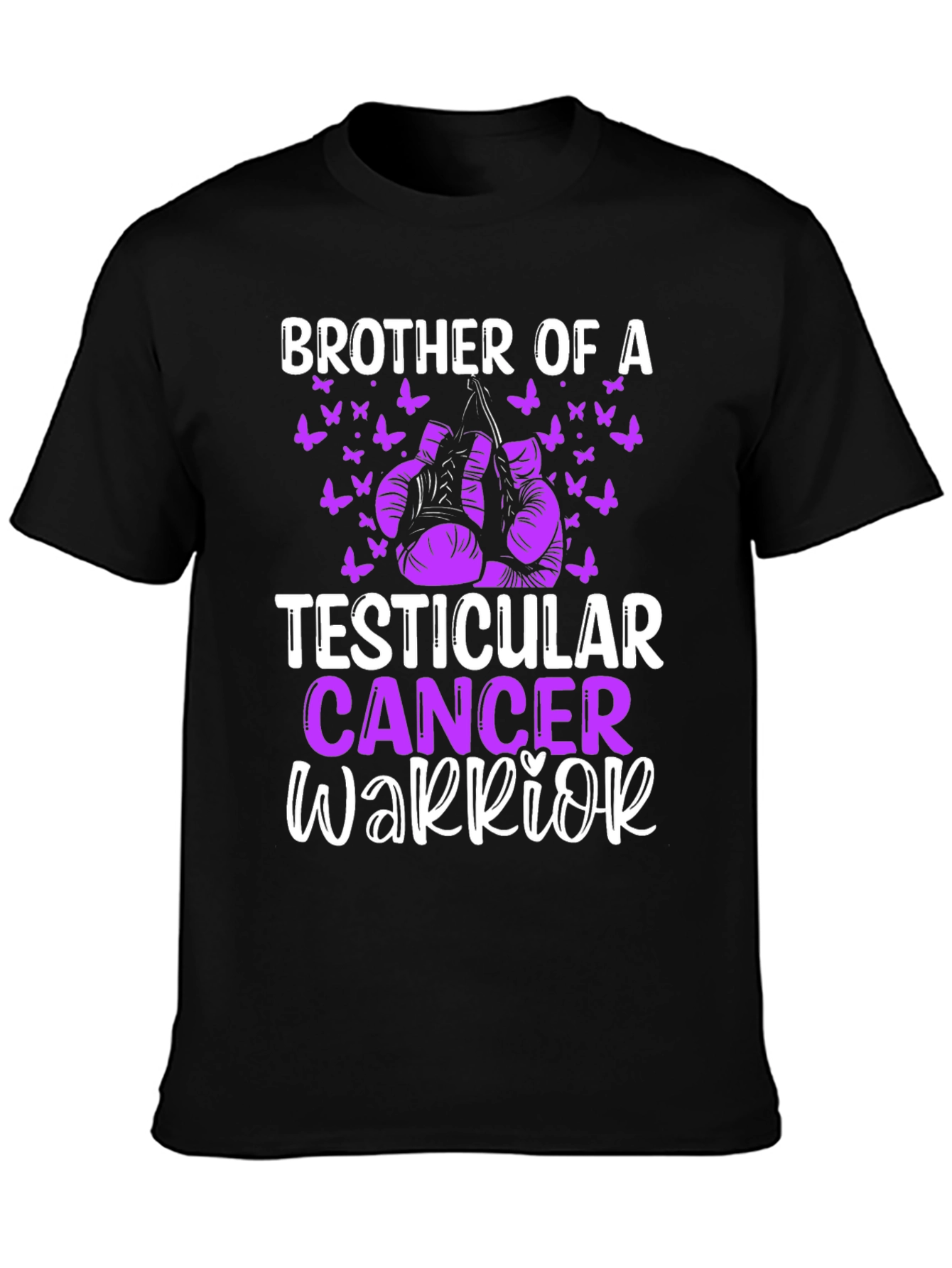 Black Brother of a Testicular Cancer Warrior T-Shirt view 3