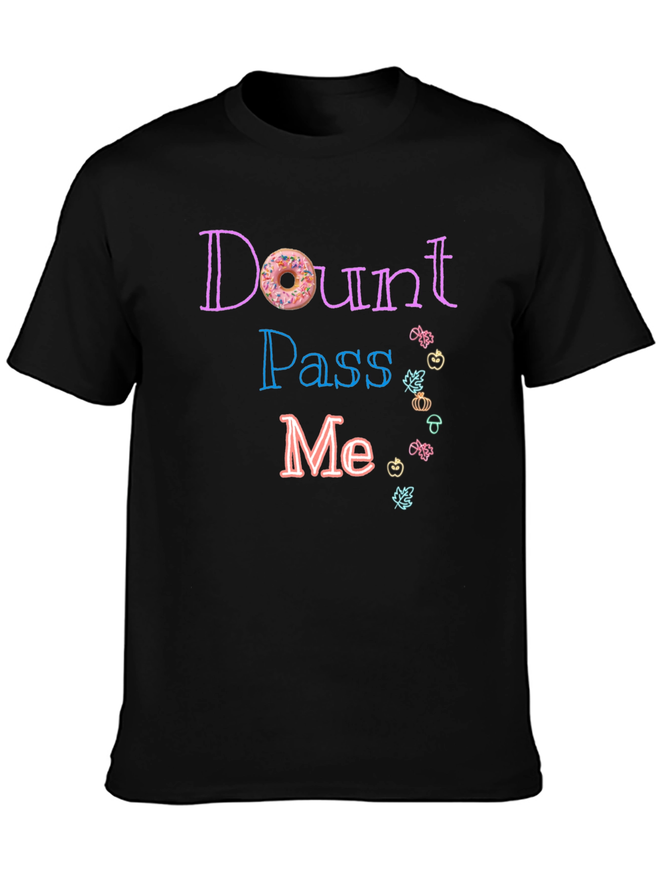 Black Donut Pass Me T-Shirt - Funny Foodie Tee view 3