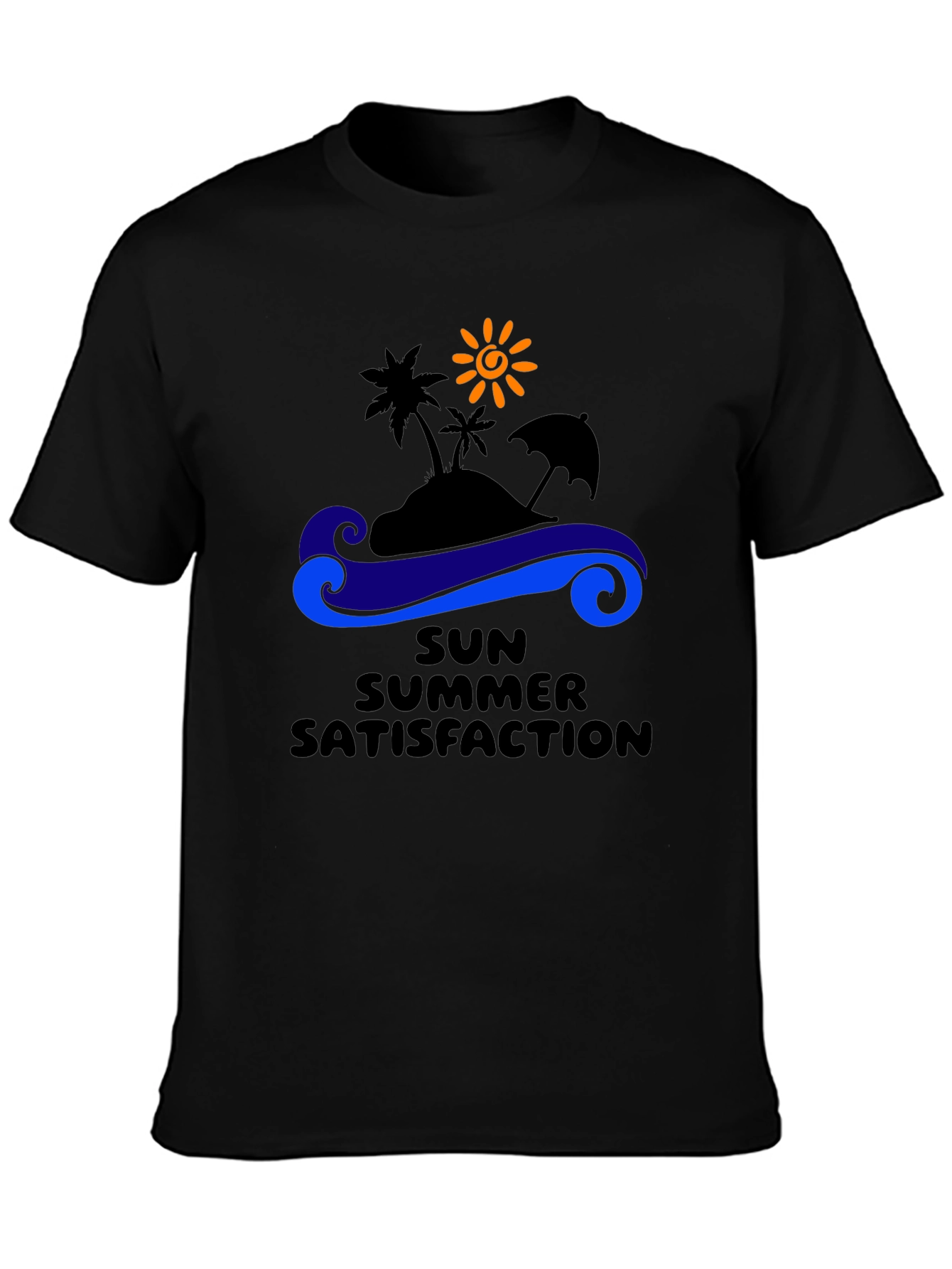 Black Summer Satisfaction Black Graphic T-Shirt view 3