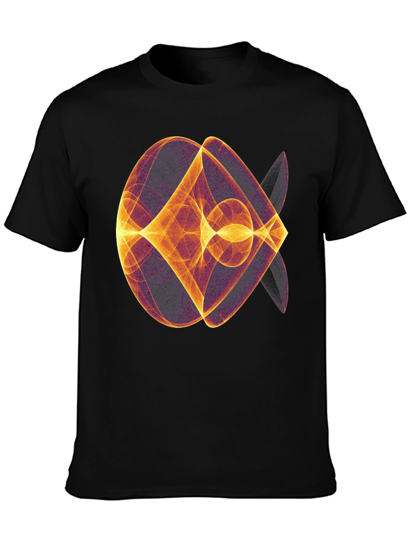 Black Abstract Geometric Graphic Print Black T-Shirt view 3