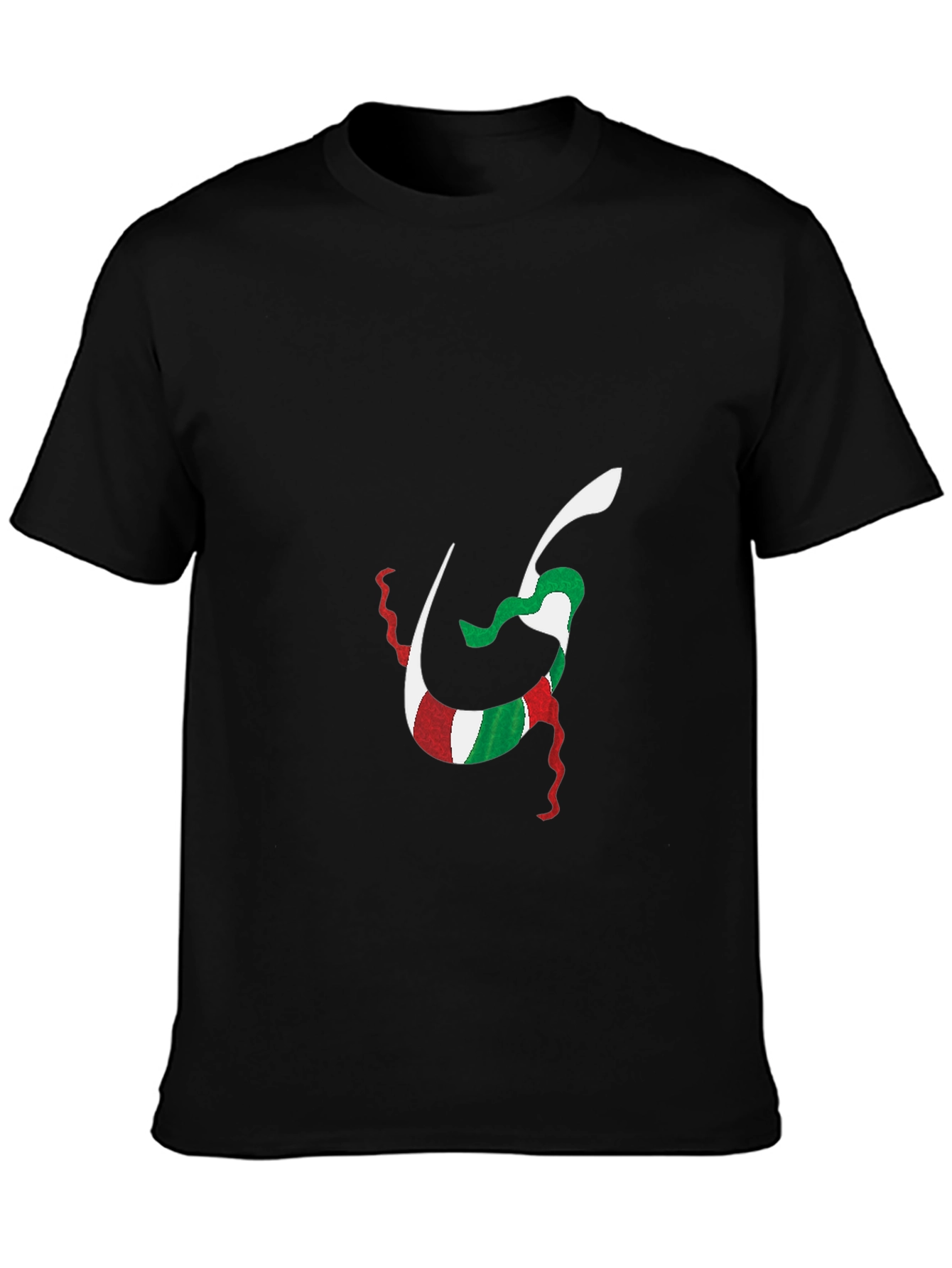 Black Stylish Black Tee with Unique Graphic Design view 3