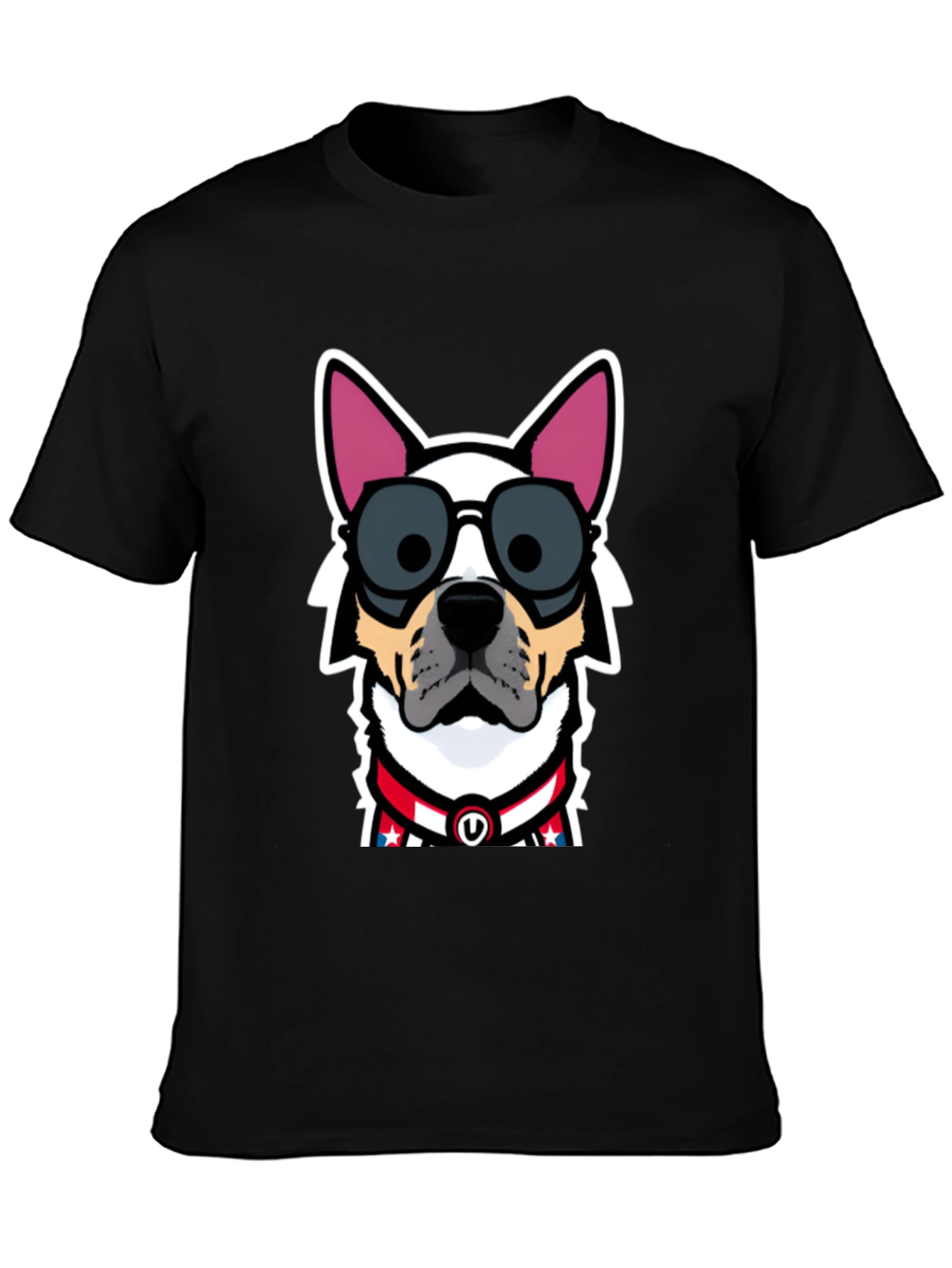 Black Cool Dog Graphic Tee - Patriotic Pup view 3