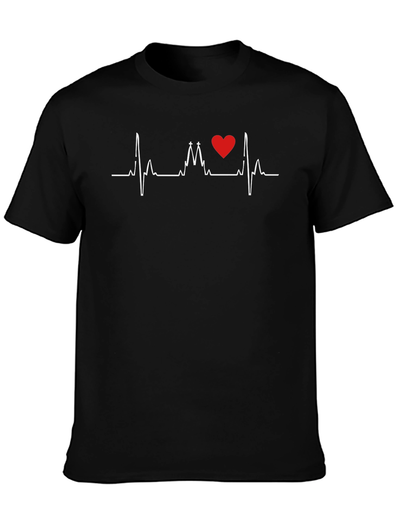 Black Heartbeat Church Love Graphic Tee view 3