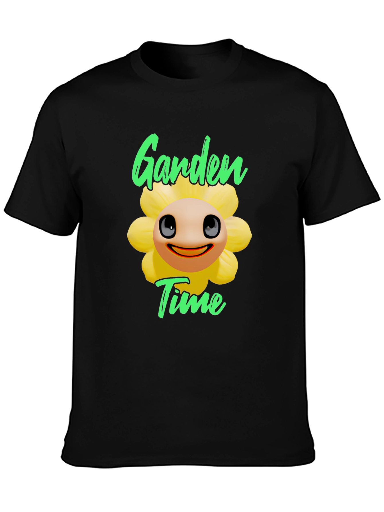 Black Garden Time Sunflower Graphic T-Shirt - Black view 3