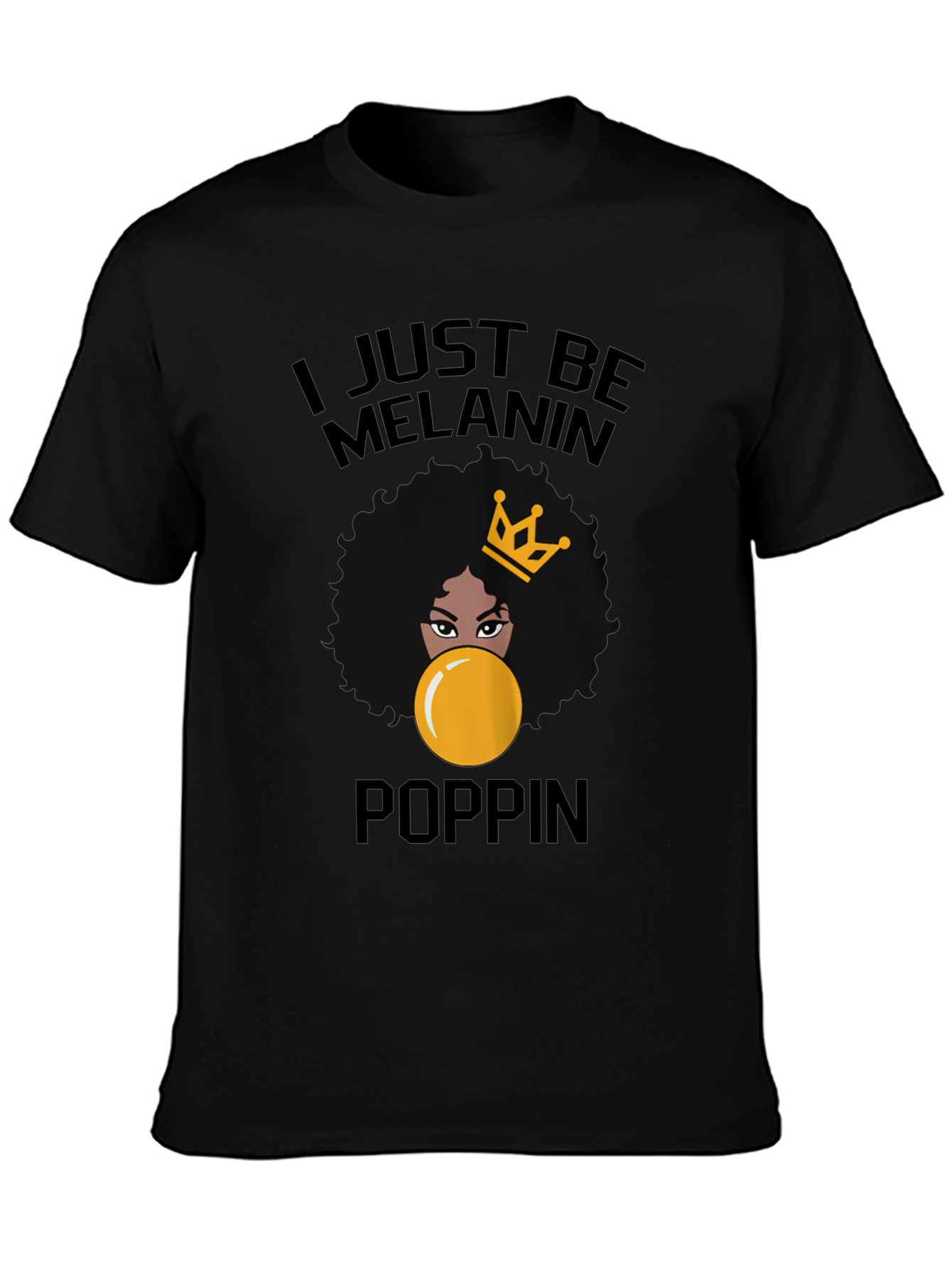 Black Melanin Poppin' Graphic Tee - Stylish Black T-Shirt view 3