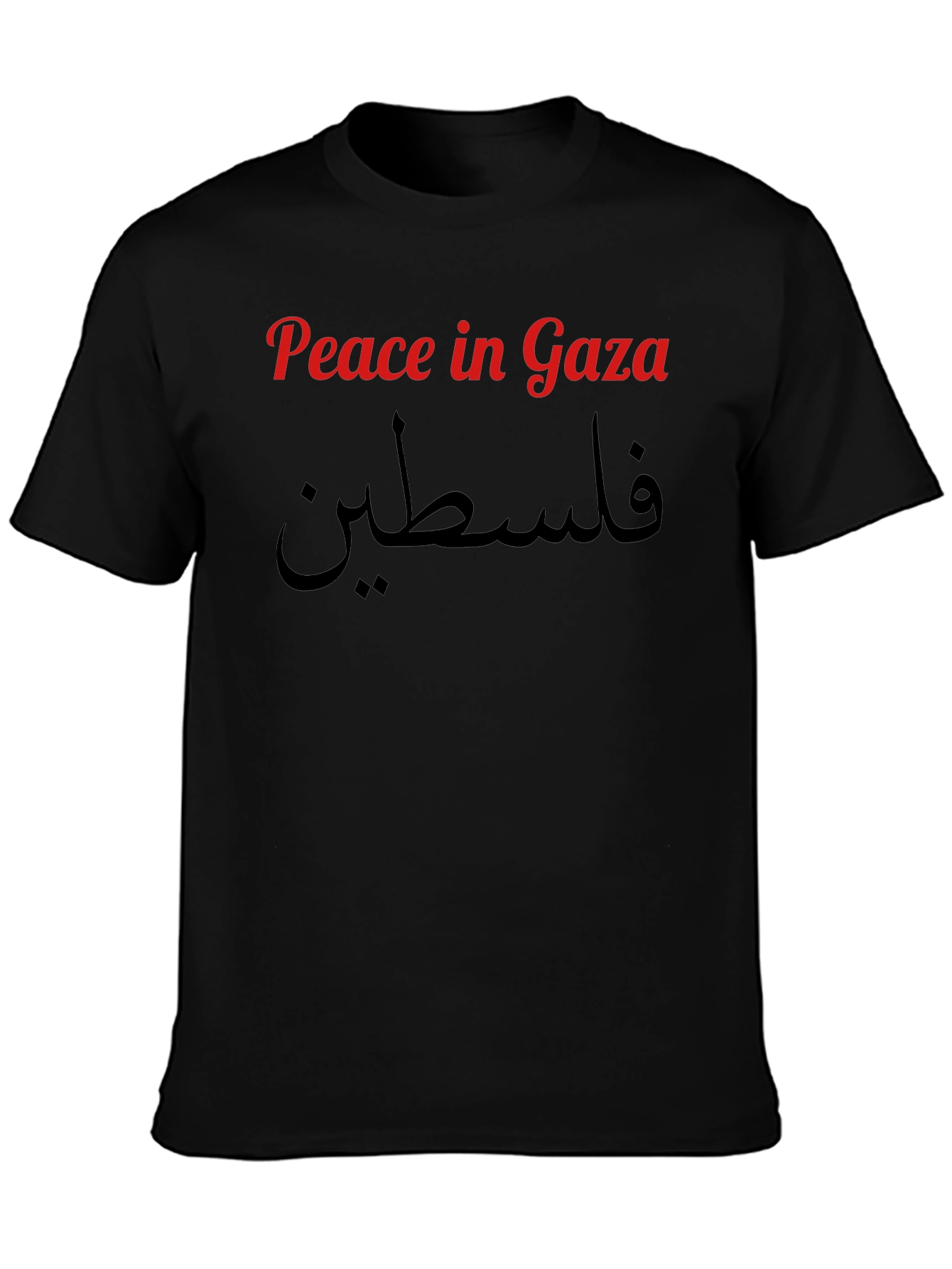 Black Peace in Gaza Graphic Tee - Black view 3