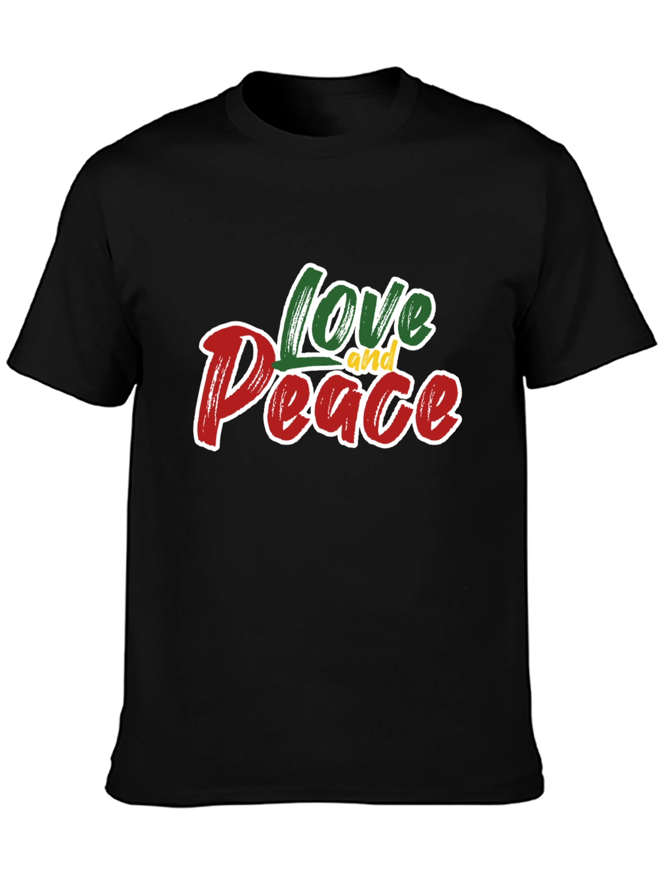 Black Love and Peace Graphic T-Shirt - Stylish Black Tee view 3