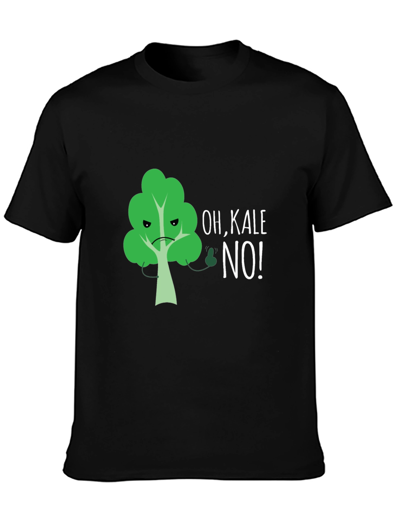 Black Oh, Kale No! Funny Graphic T-Shirt view 3